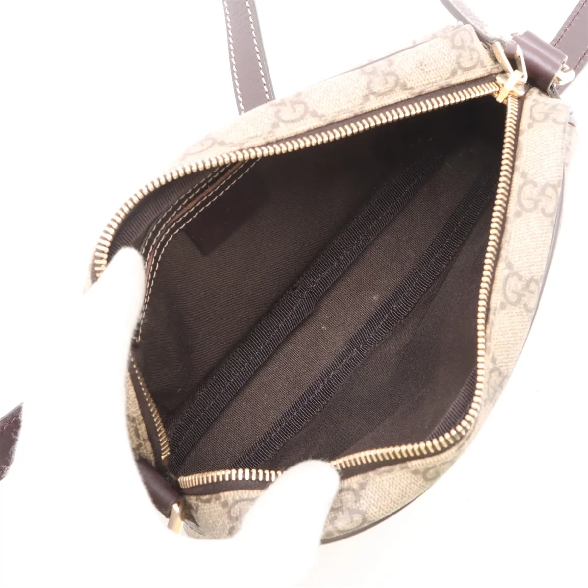 GG Supreme PVC x Leather Shoulder Bag Beige x Brown 201447 — view 6