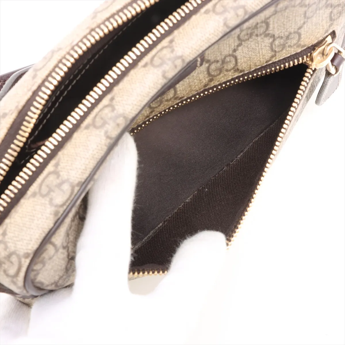 GG Supreme PVC x Leather Shoulder Bag Beige x Brown 201447 — view 8