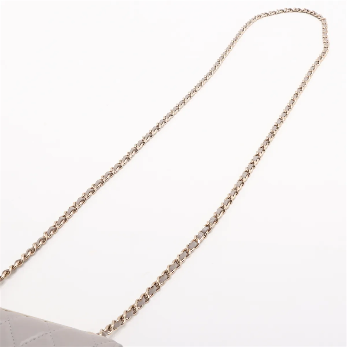 Trendy CC Lambskin Chain Wallet Gray Gold Hardware C899A358 Random Serial — view 5