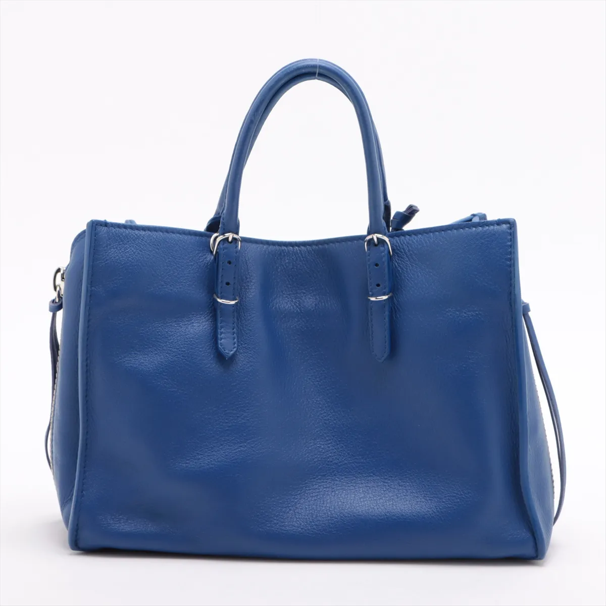 The Paper Mini Leather 2WAY Handbag Blue 370926 with Mirror — view 2