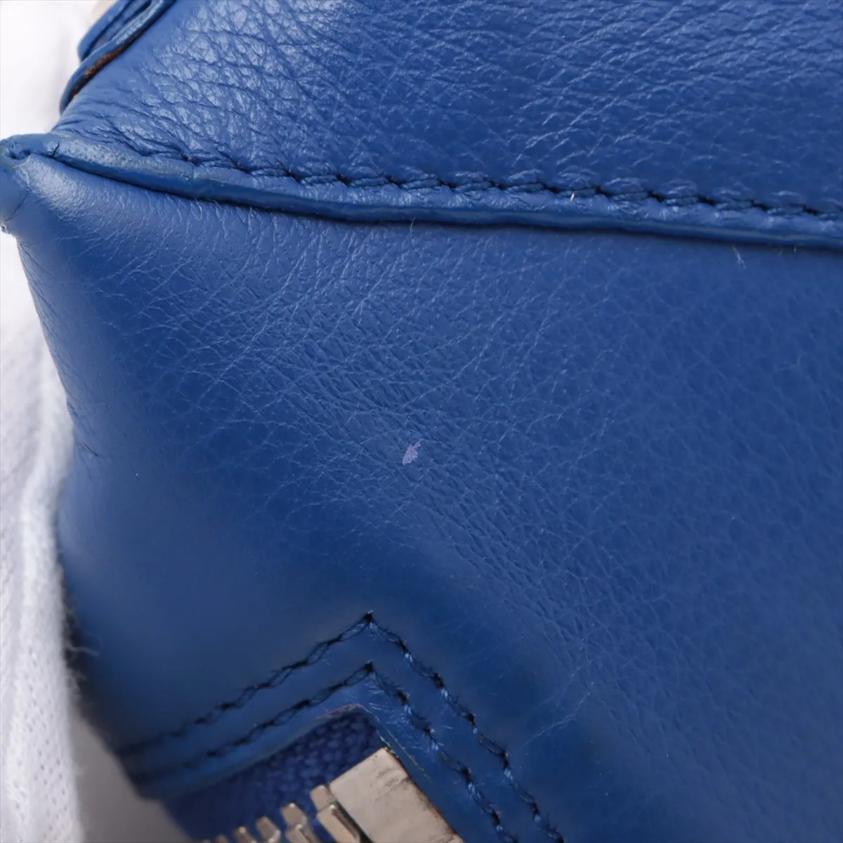 The Paper Mini Leather 2WAY Handbag Blue 370926 with Mirror — view 13
