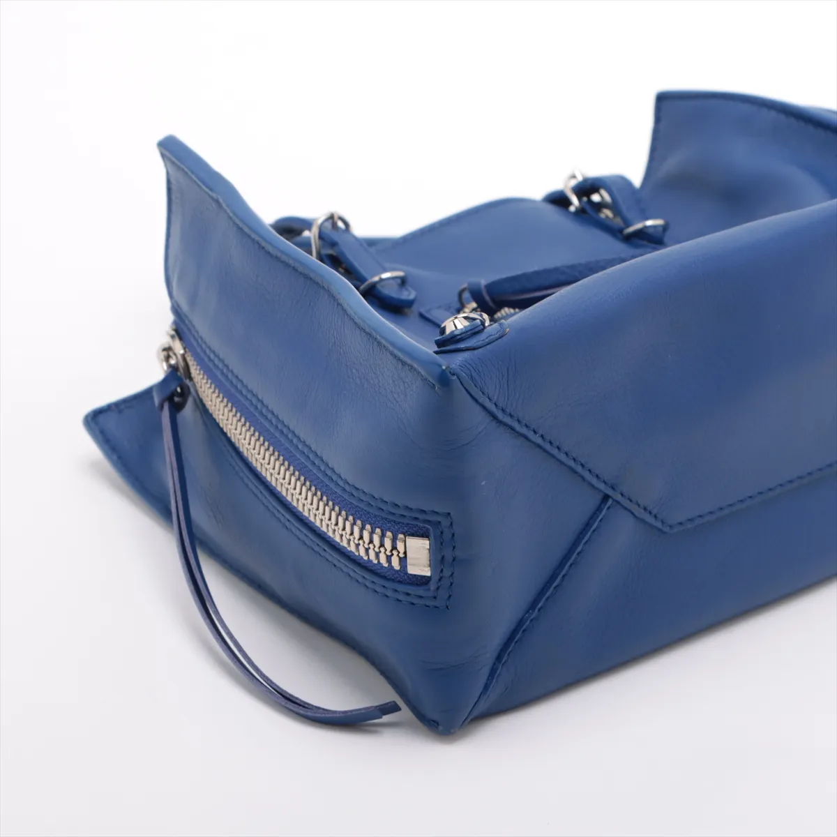 The Paper Mini Leather 2WAY Handbag Blue 370926 with Mirror — view 4