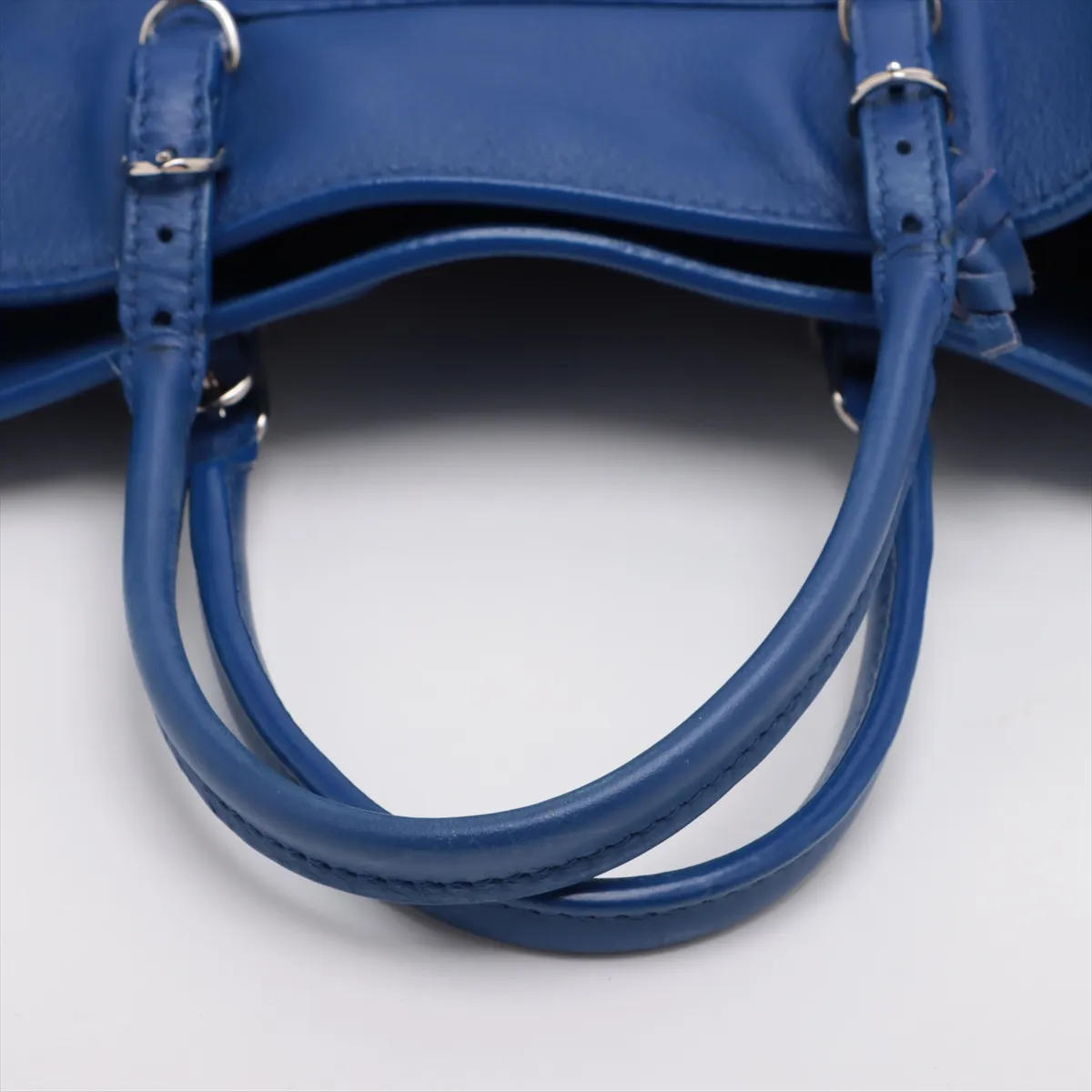 The Paper Mini Leather 2WAY Handbag Blue 370926 with Mirror — view 5