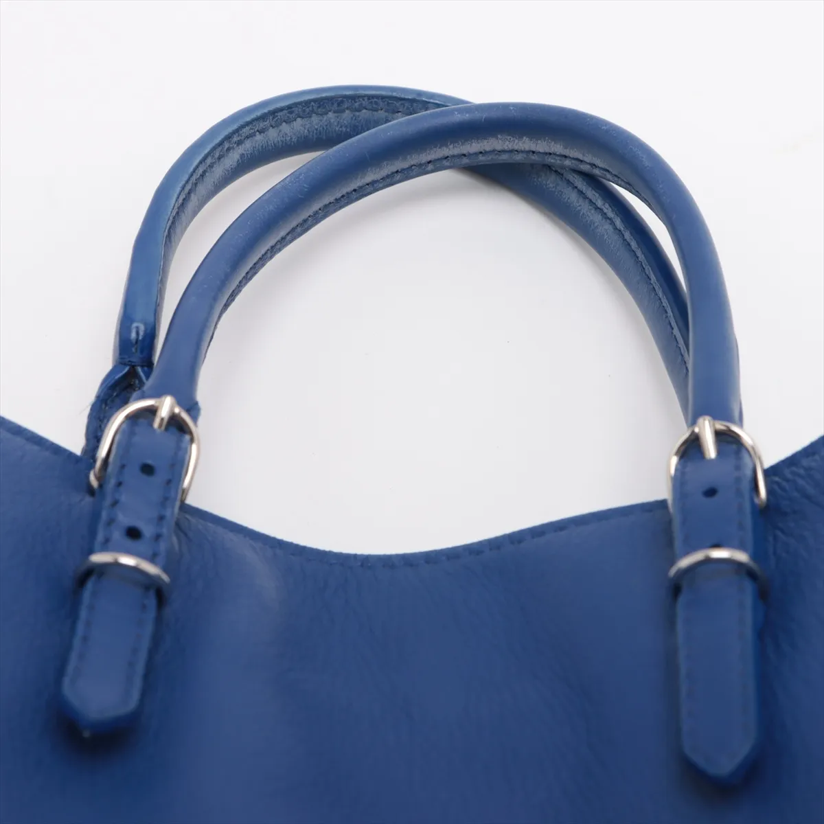 The Paper Mini Leather 2WAY Handbag Blue 370926 with Mirror — view 6