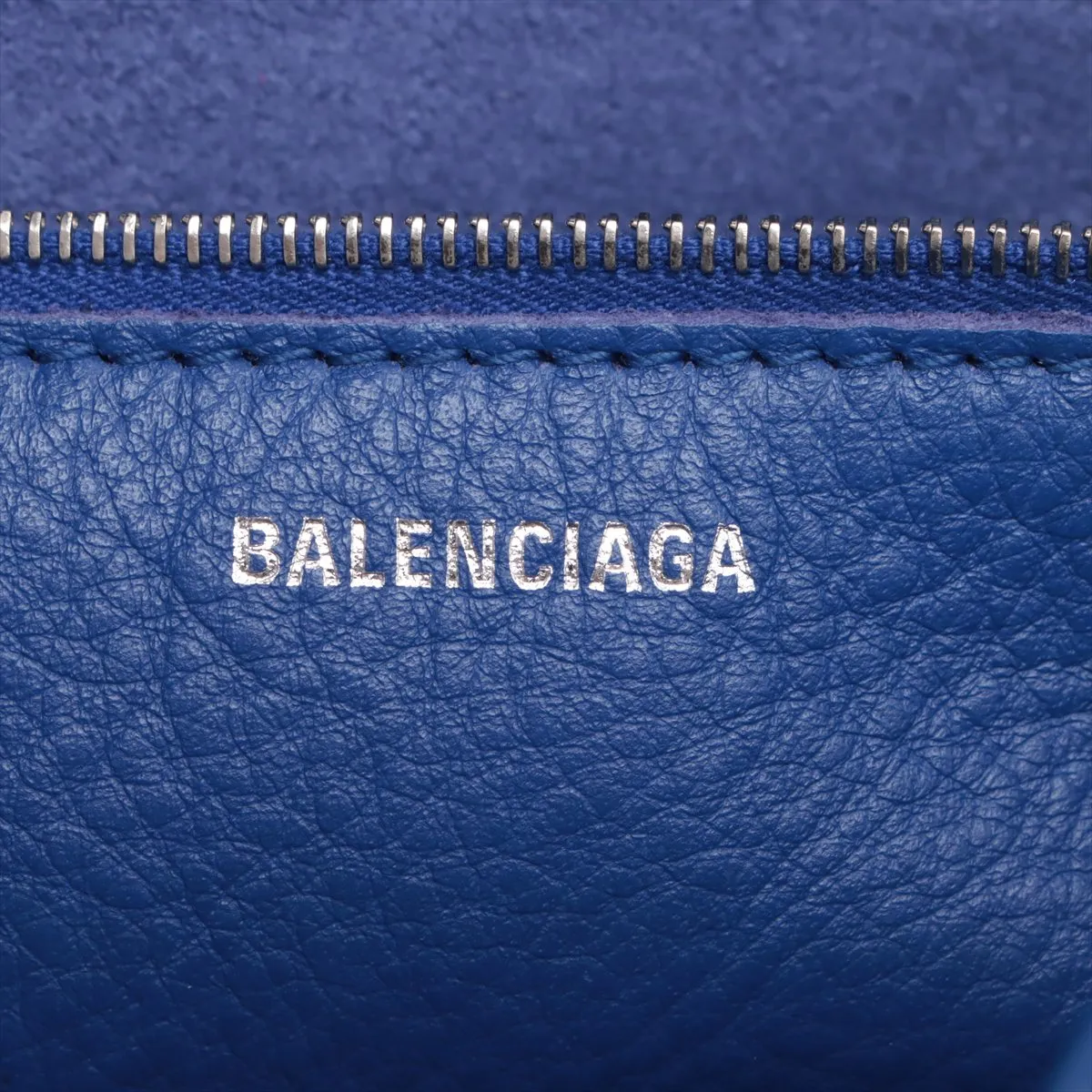 The Paper Mini Leather 2WAY Handbag Blue 370926 with Mirror — view 10