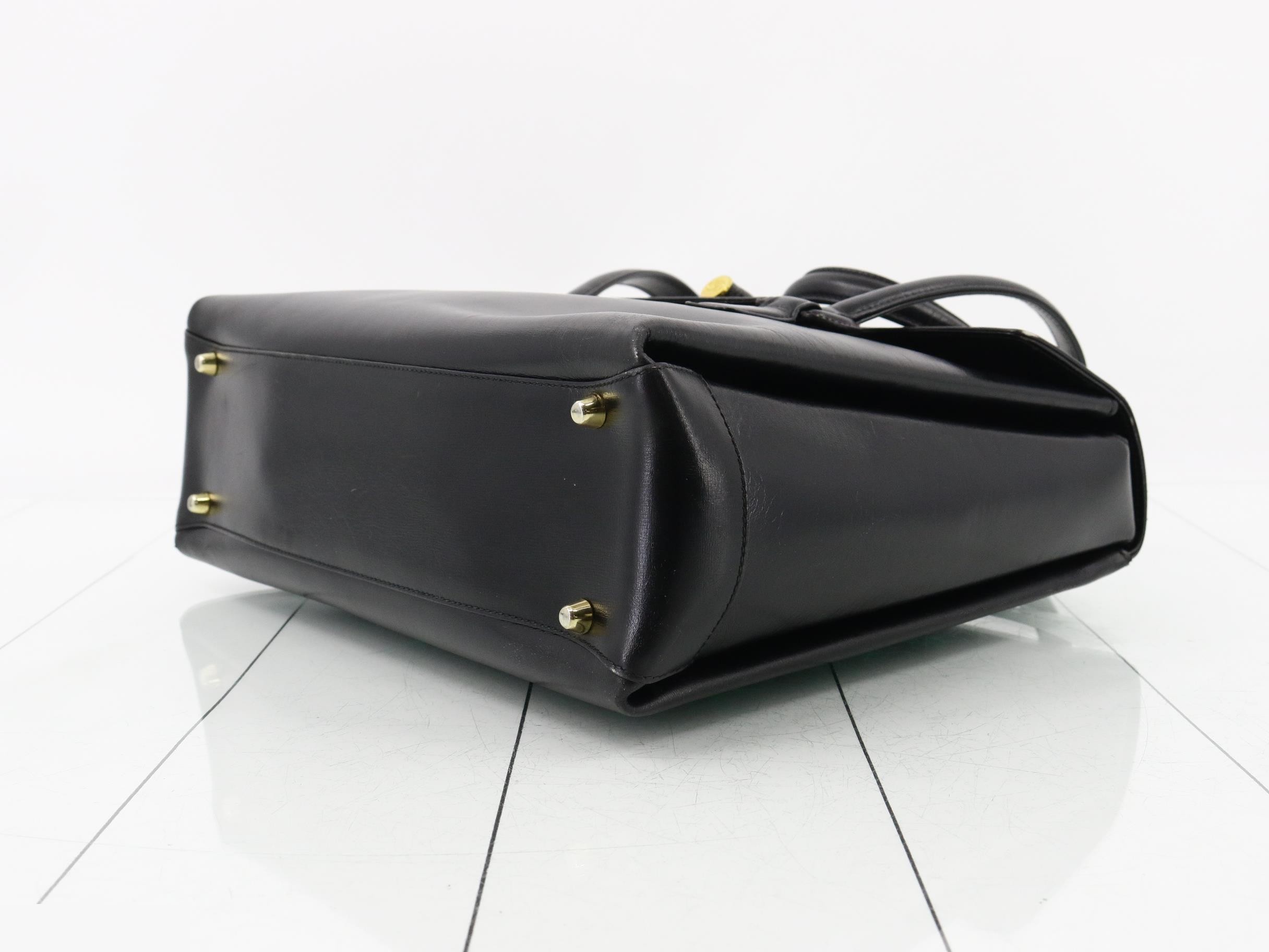 Turnlock Leather Handbag — view 6