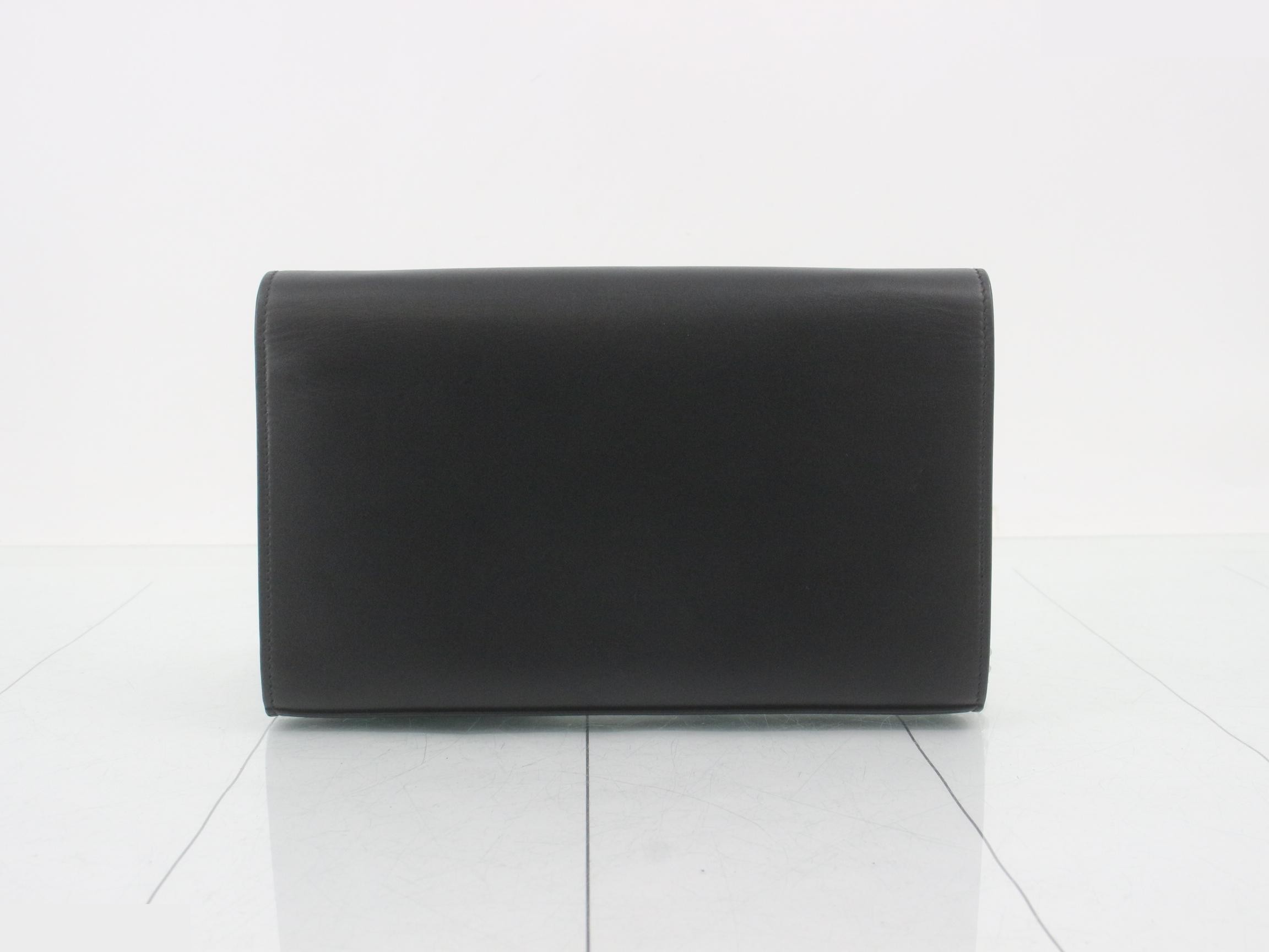 Leather Star Chain Wallet, Black — view 2