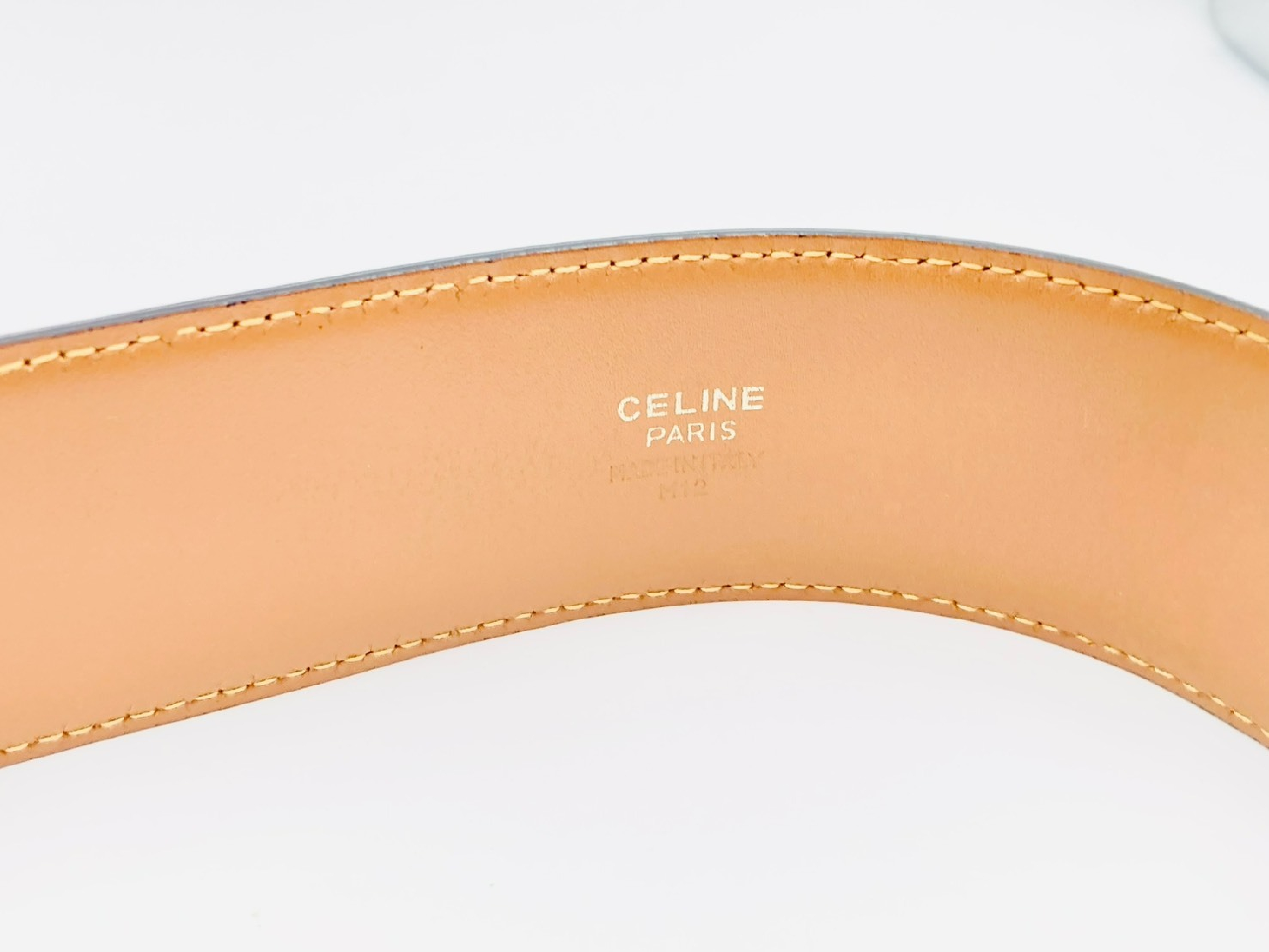 Logo Toggle Chain Leather Belt #65 Black x Gold Belt — view 3