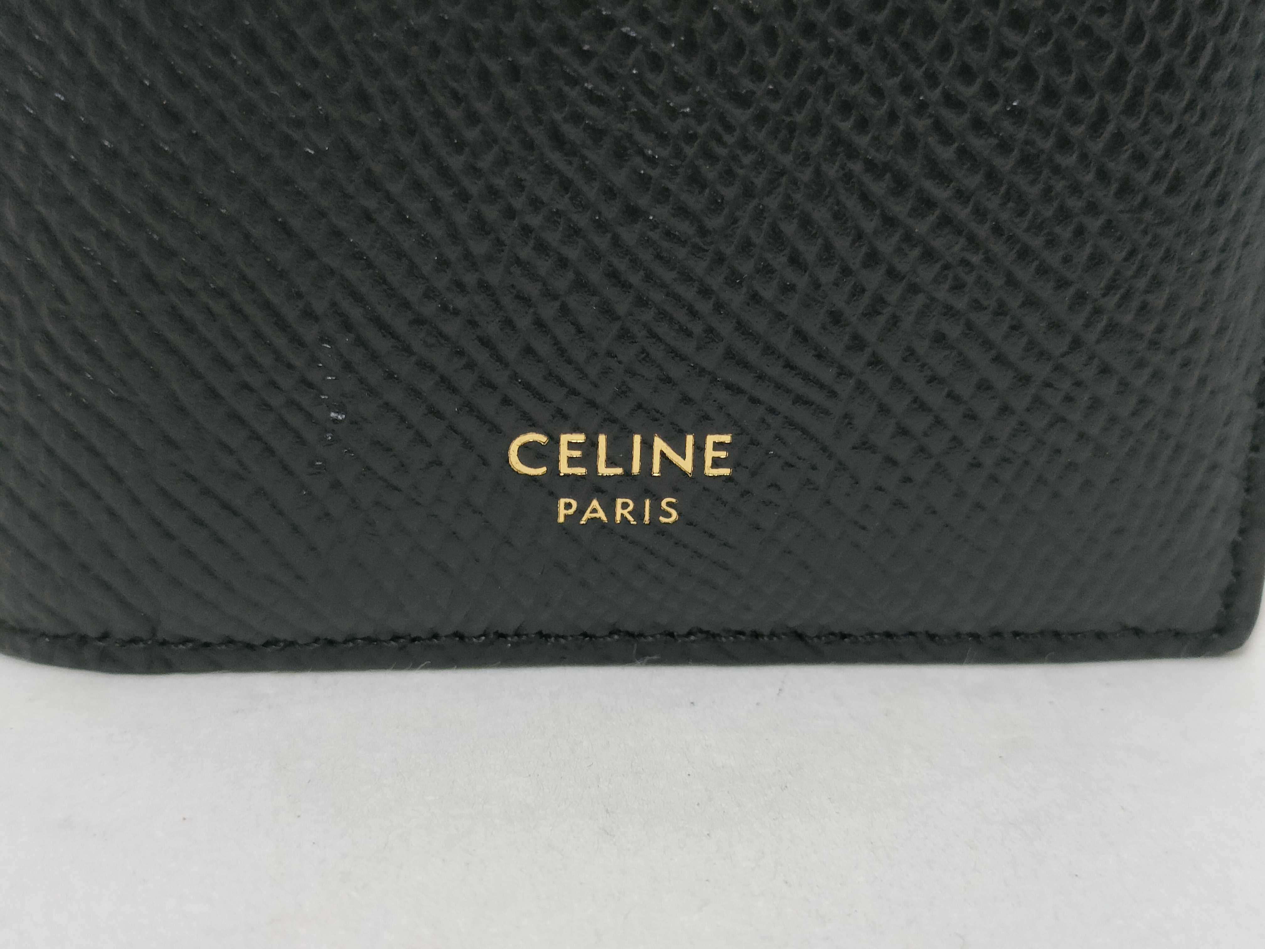 Bi-fold Compact Triomphe Charm Black x Gold Color Box Wallet — view 14