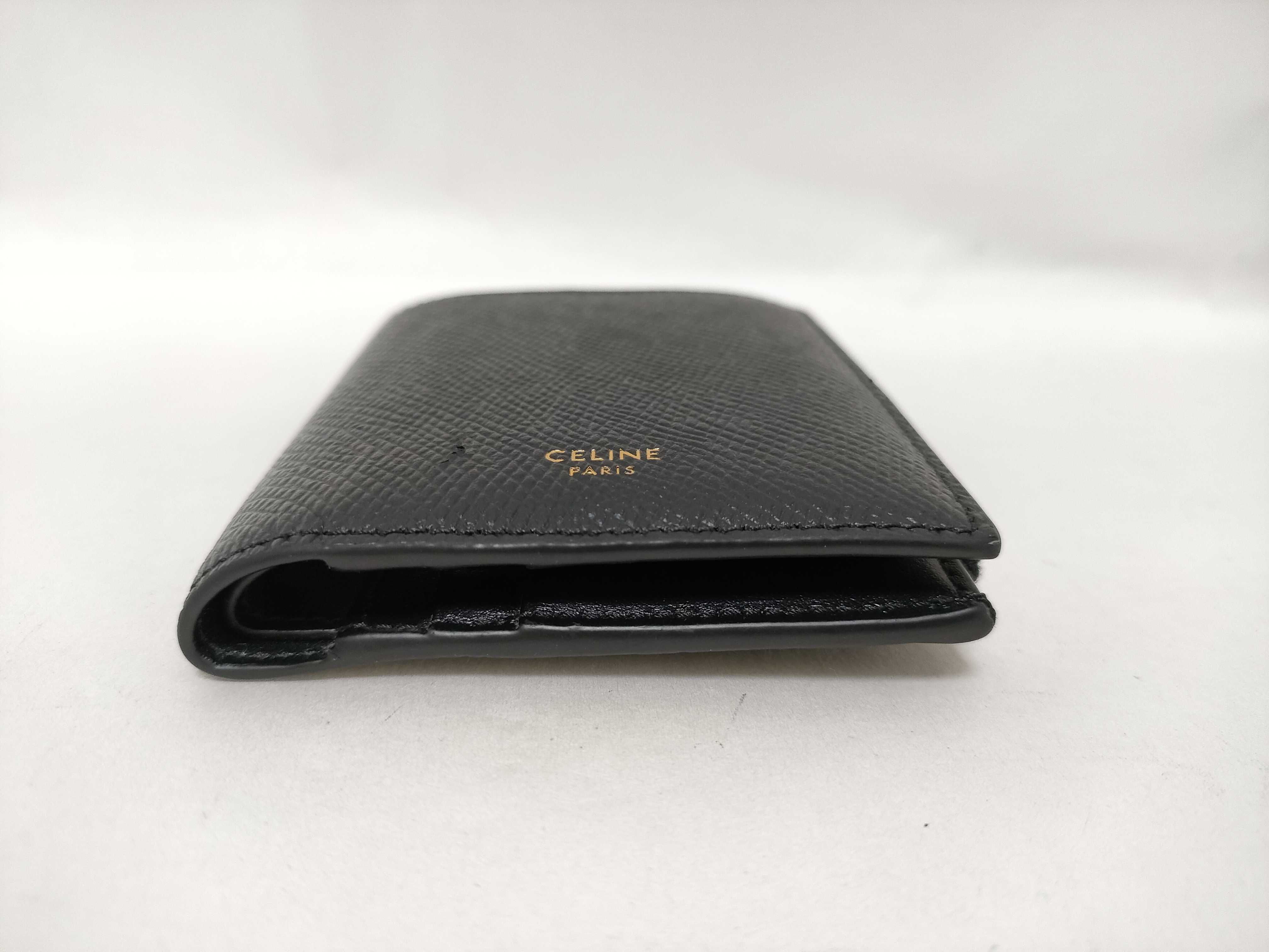 Bi-fold Compact Triomphe Charm Black x Gold Color Box Wallet — view 3