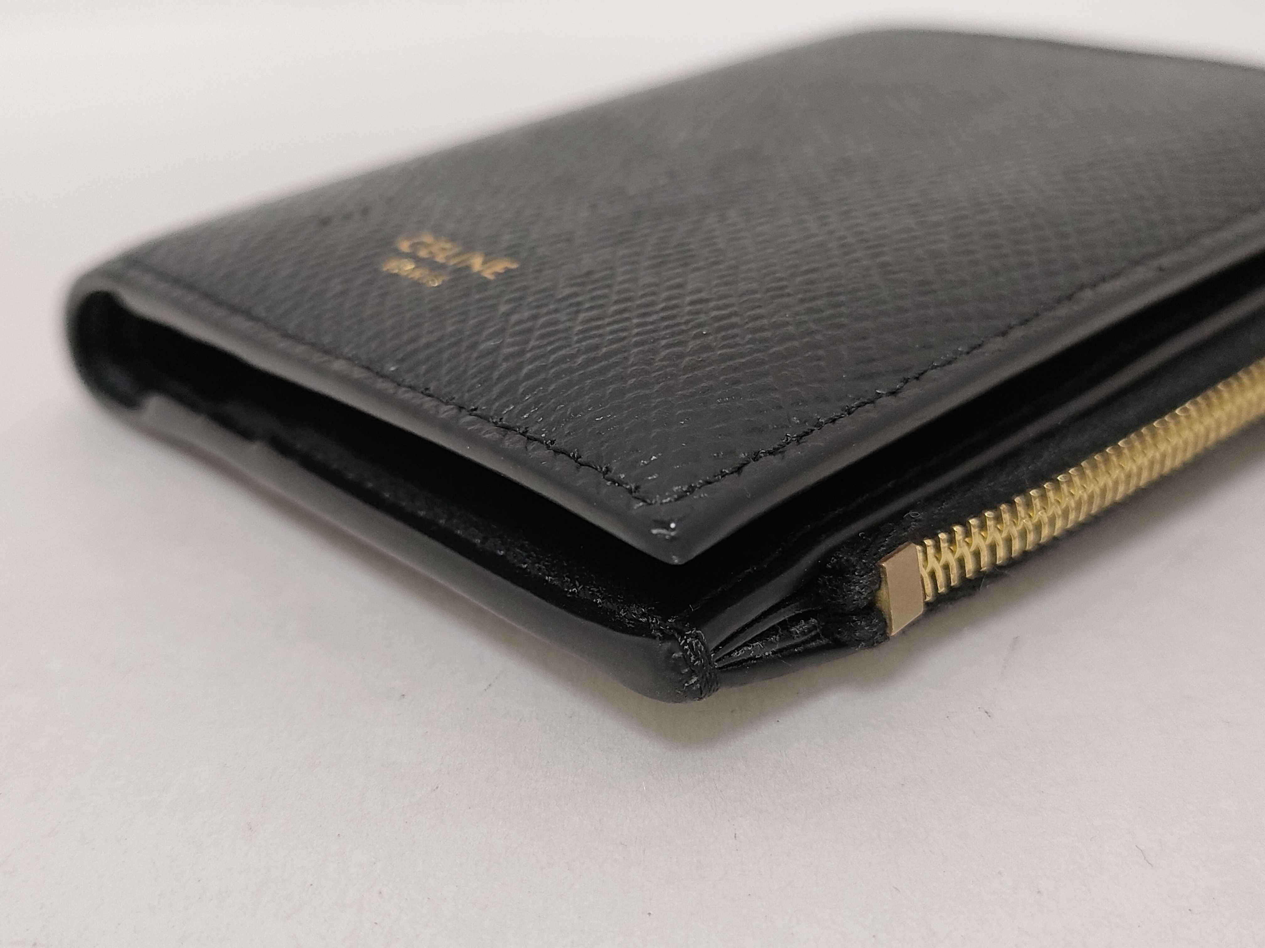 Bi-fold Compact Triomphe Charm Black x Gold Color Box Wallet — view 4