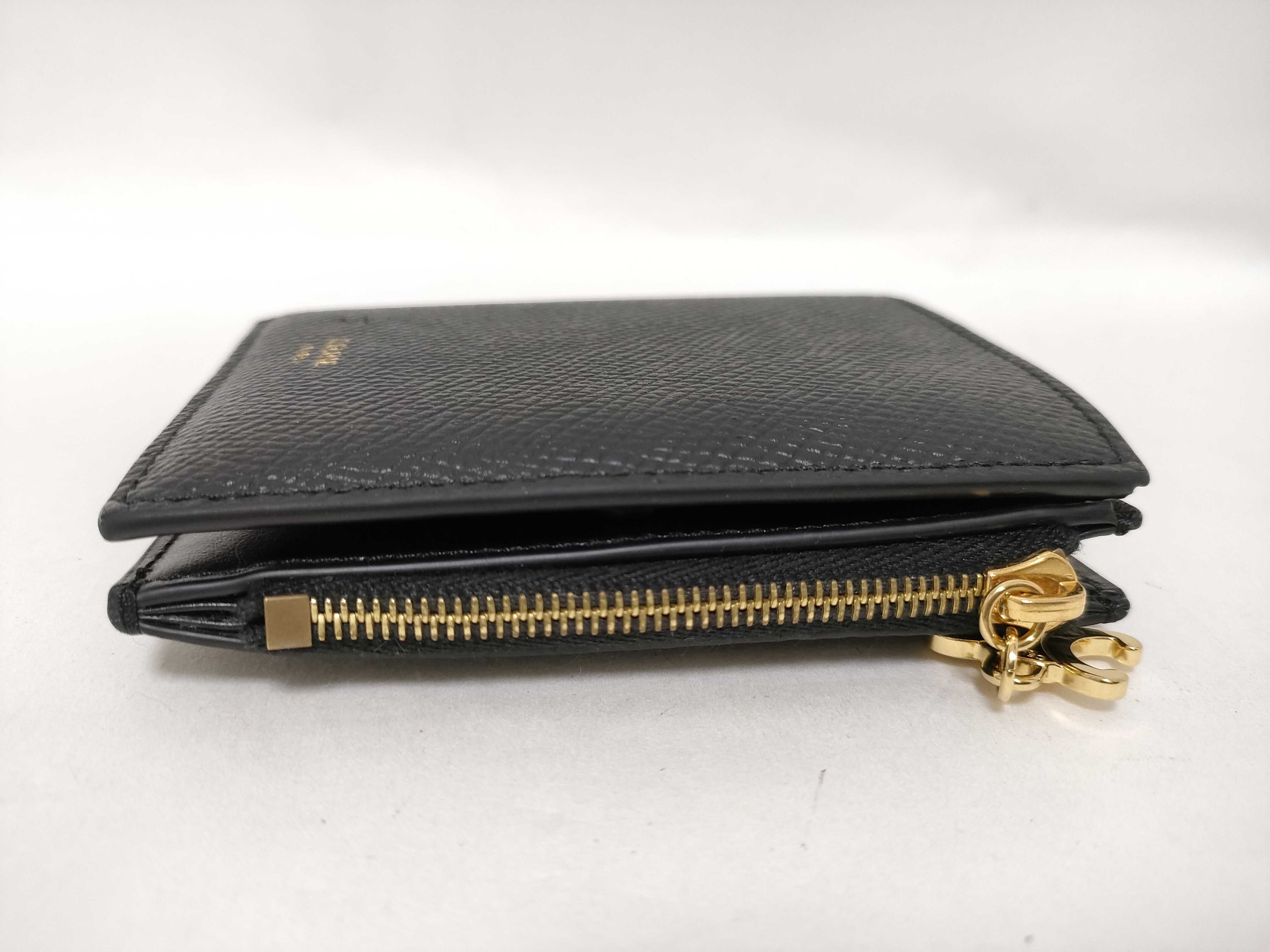 Bi-fold Compact Triomphe Charm Black x Gold Color Box Wallet — view 6