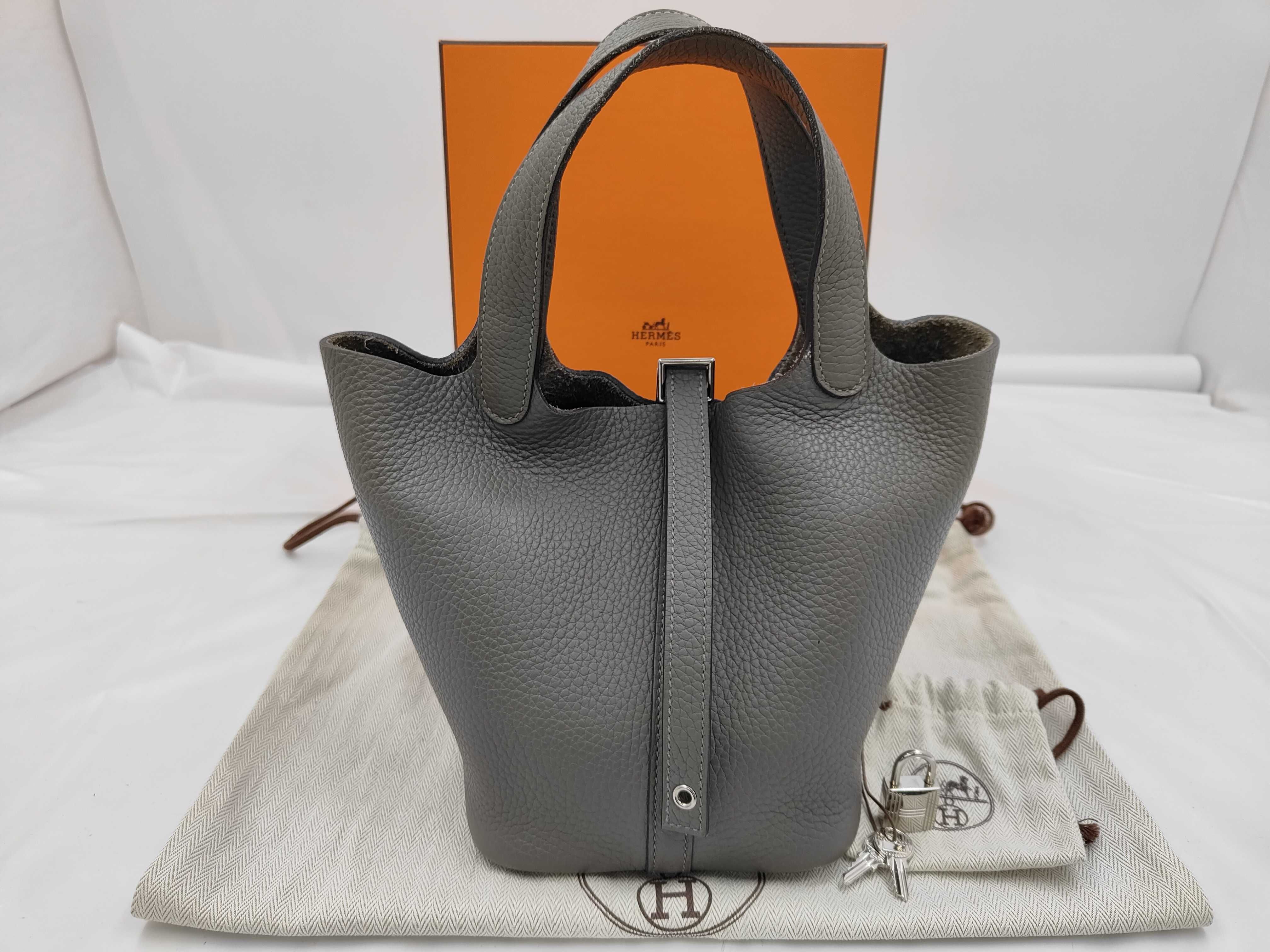 Picotin Lock 18 PM Taurillon Clemence Grismeyer Silver Hardware U Stamp Handbag