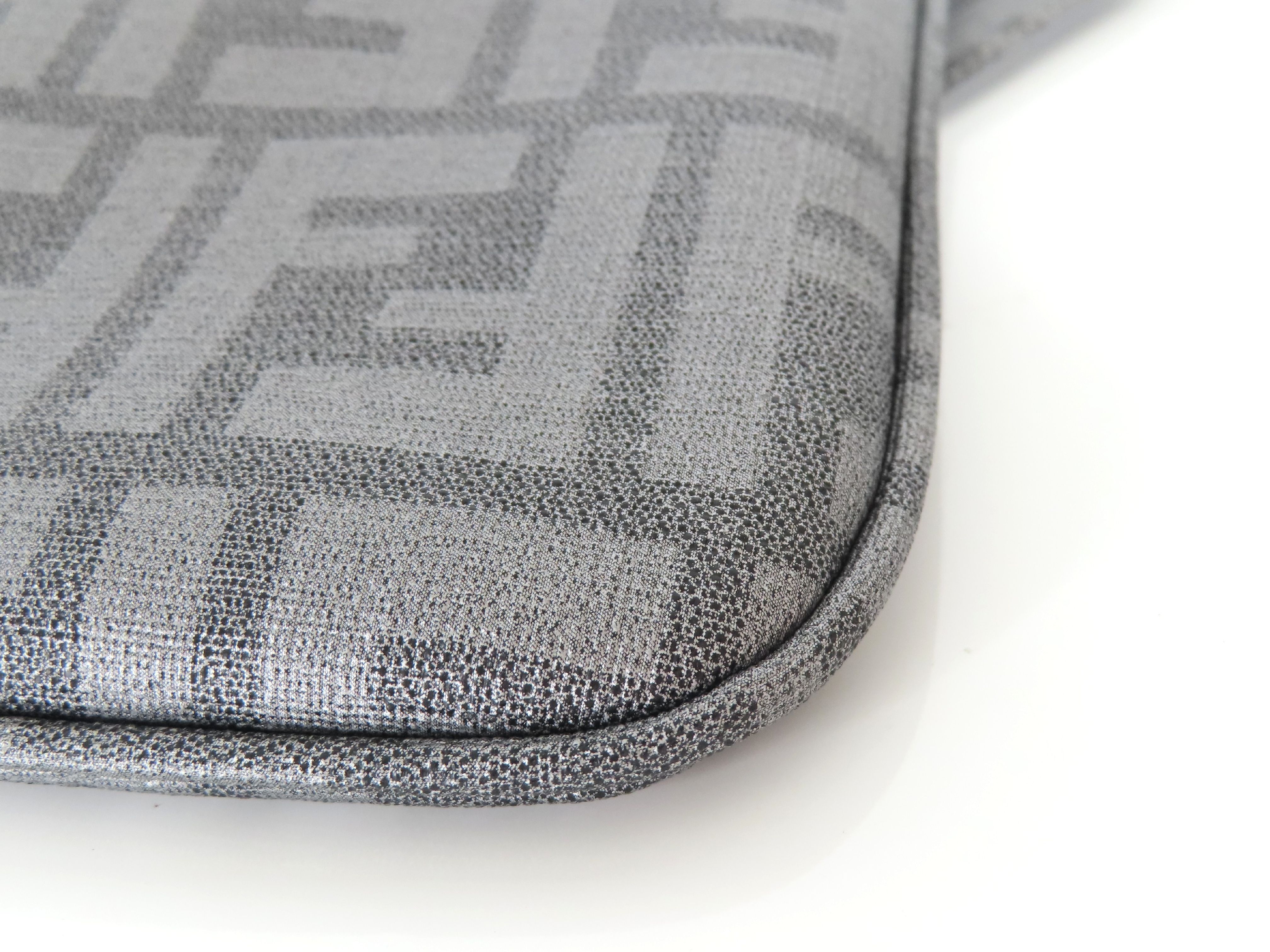 Zucca pattern Fendi Zucca PVC x Leather Shoulder Bag Gray 7VA214 Shoulder Bag — view 6