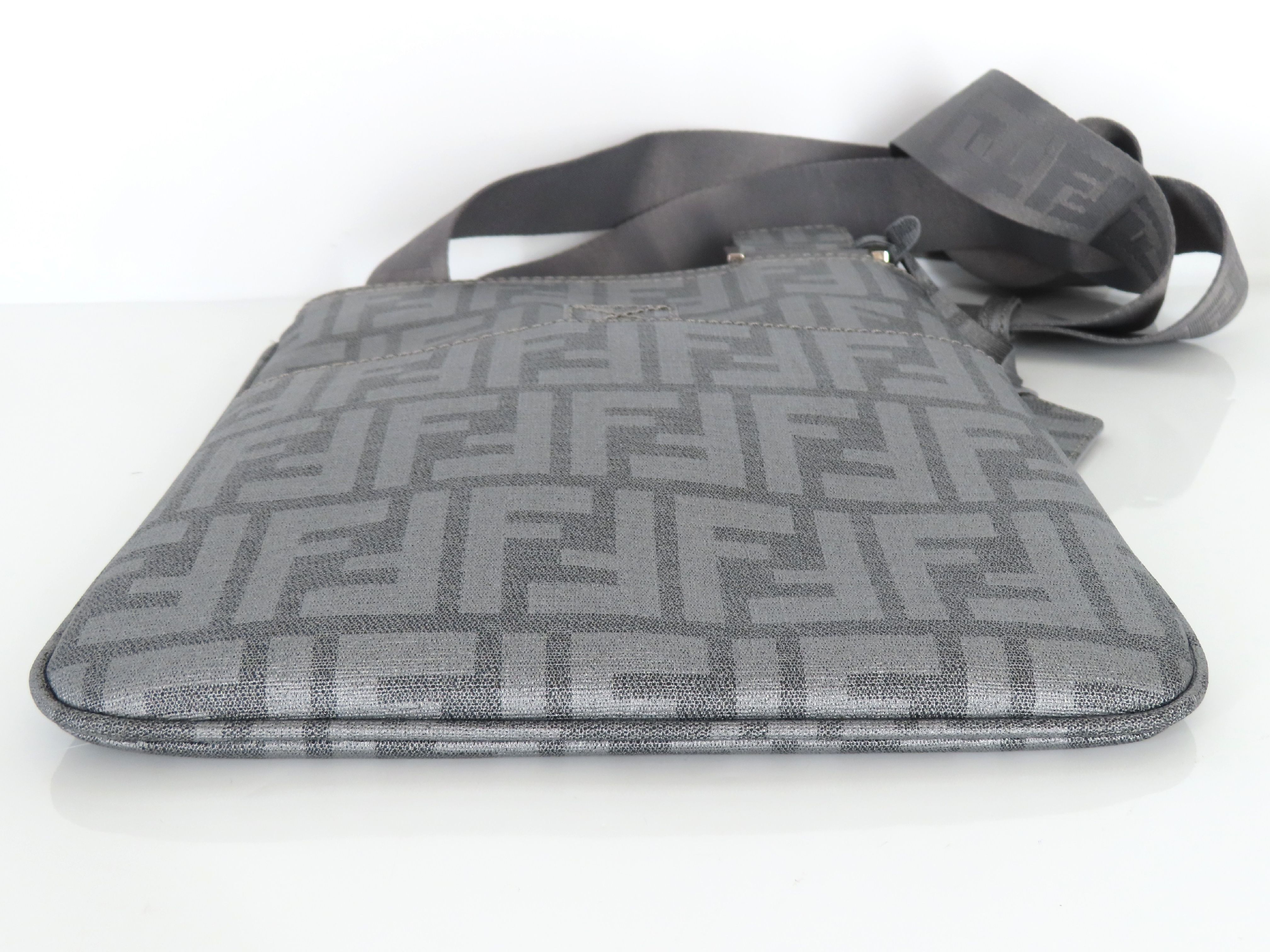 Zucca pattern Fendi Zucca PVC x Leather Shoulder Bag Gray 7VA214 Shoulder Bag — view 7