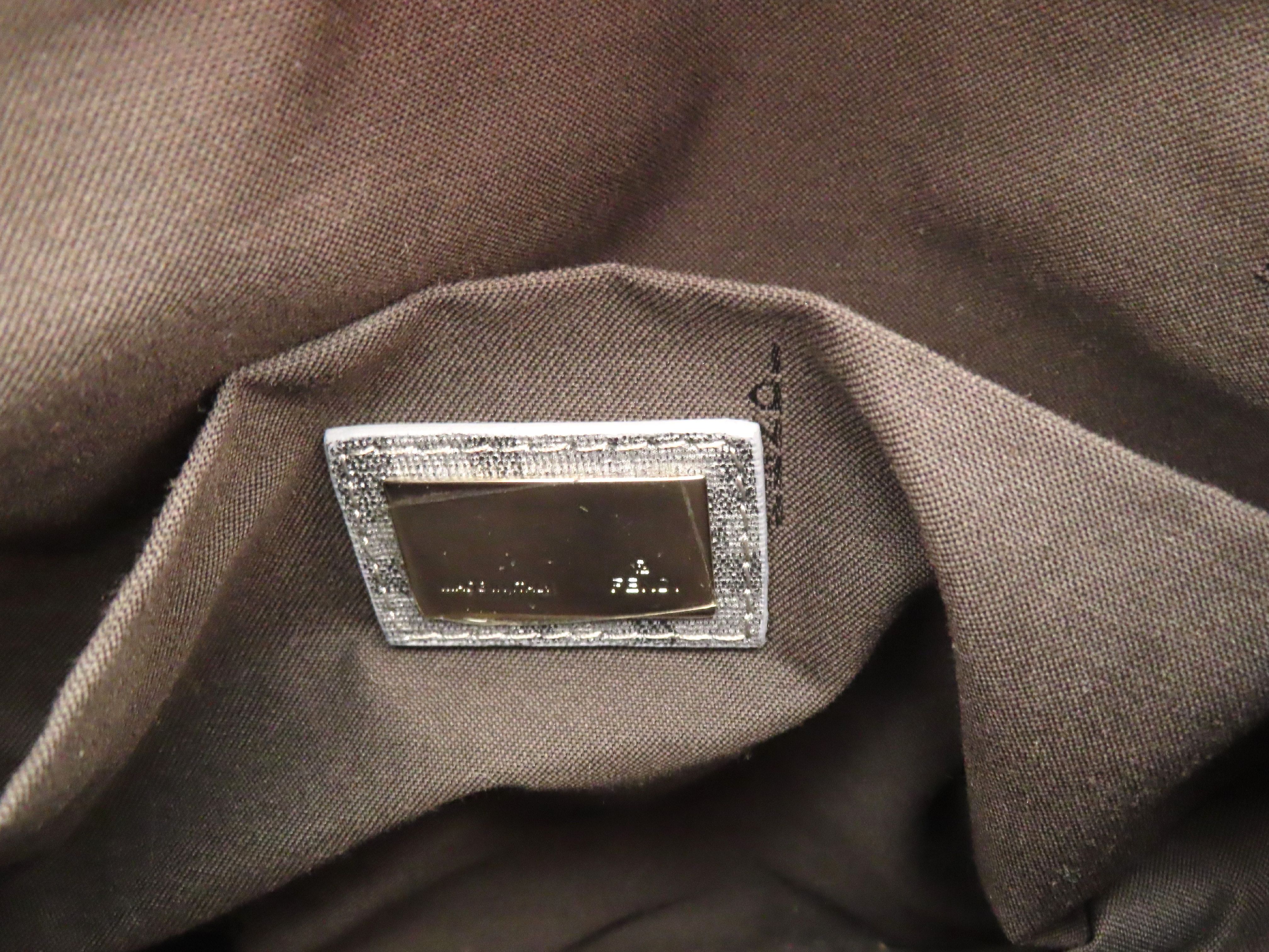 Zucca pattern Fendi Zucca PVC x Leather Shoulder Bag Gray 7VA214 Shoulder Bag — view 9