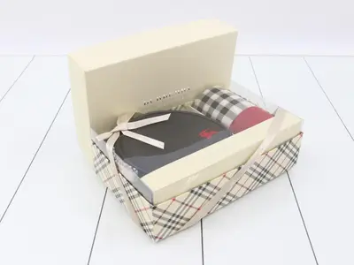 Unused Burberry pouch and handkerchief, with box.
