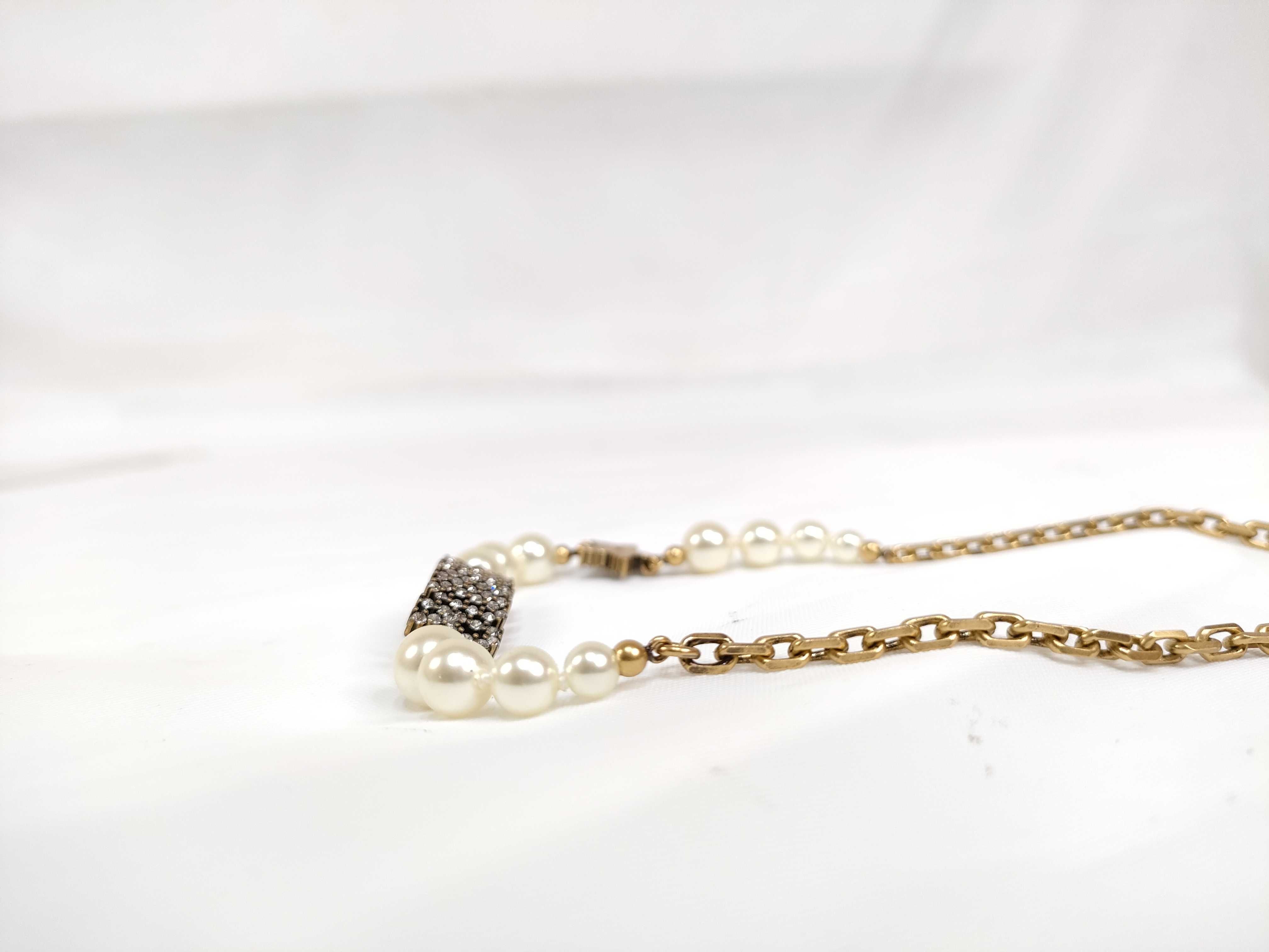 Pearl Rhinestone Necklace — view 3