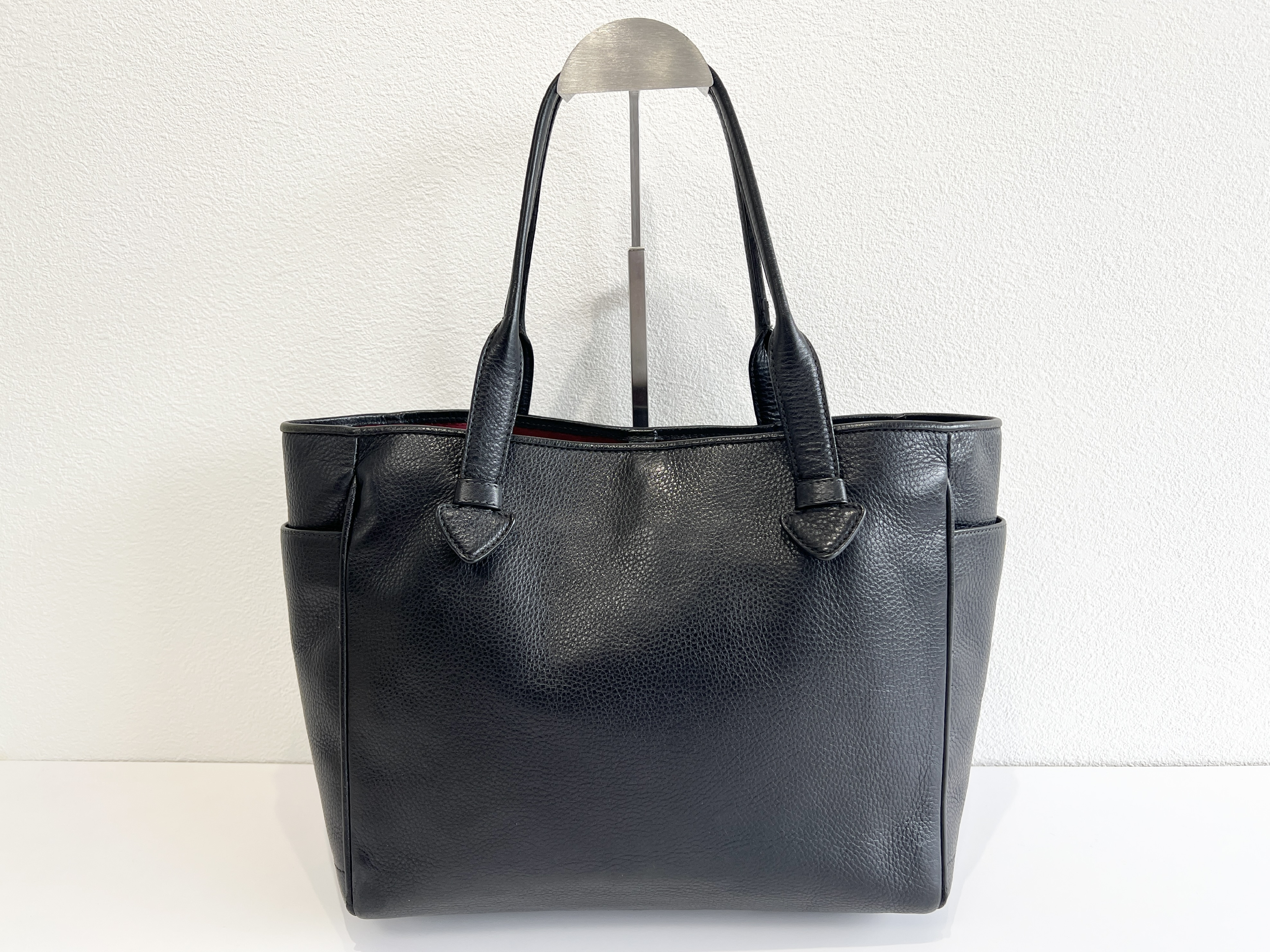 Heritage Embossed Logo Leather Handbag Tote Bag — view 2
