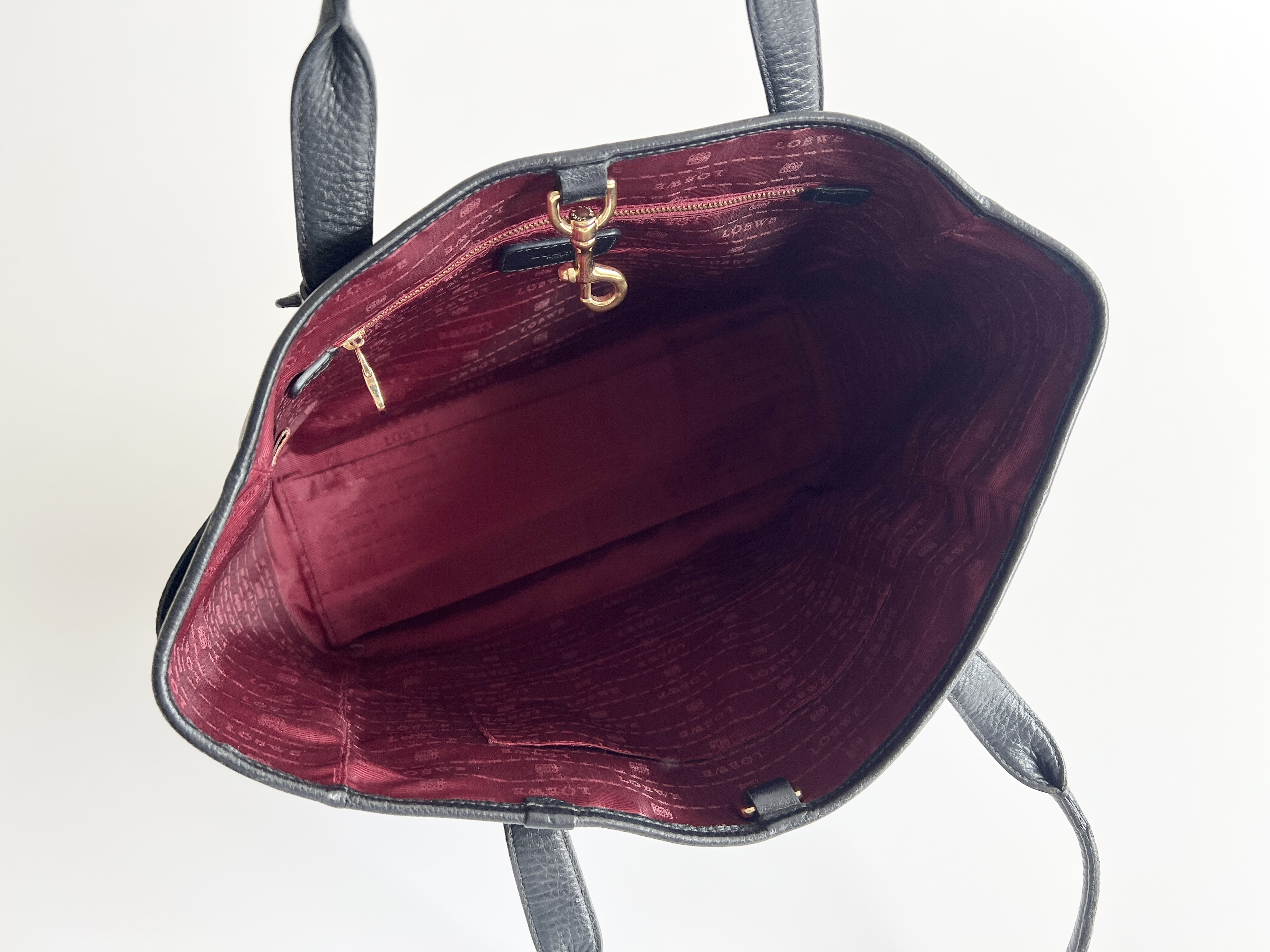 Heritage Embossed Logo Leather Handbag Tote Bag — view 4