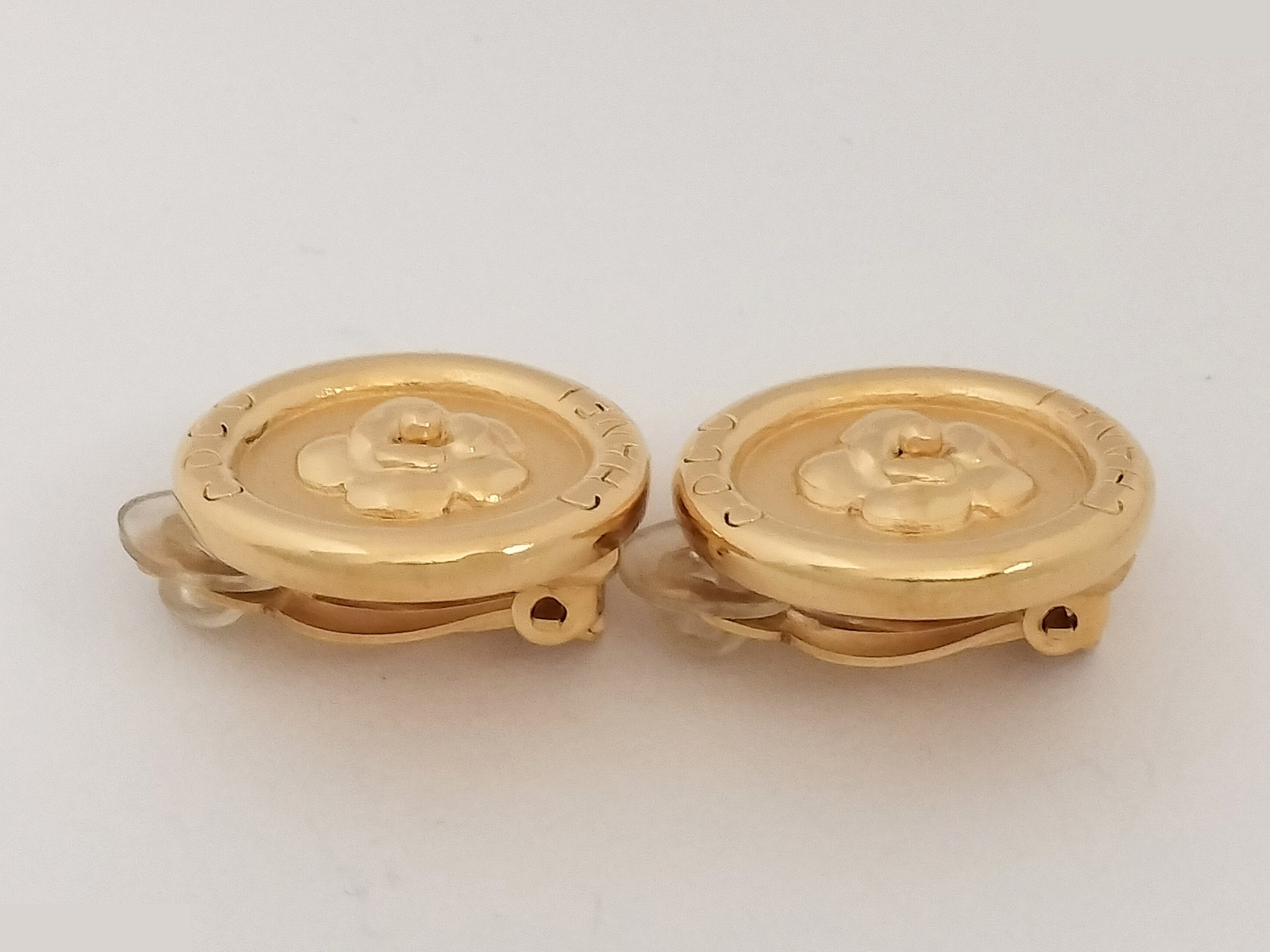 Unused Coco Camellia Gold Earrings — view 7