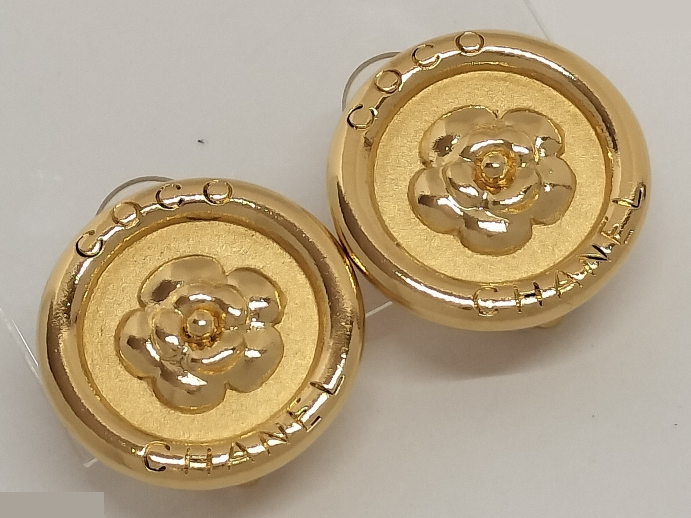Unused Coco Camellia Gold Earrings — view 8