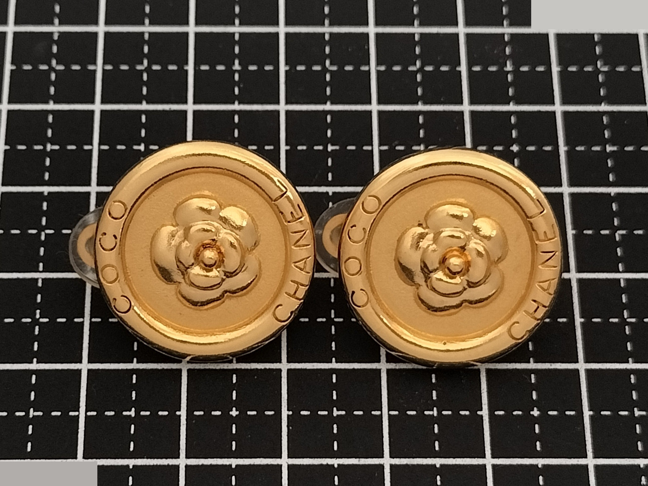 Unused Coco Camellia Gold Earrings — view 9