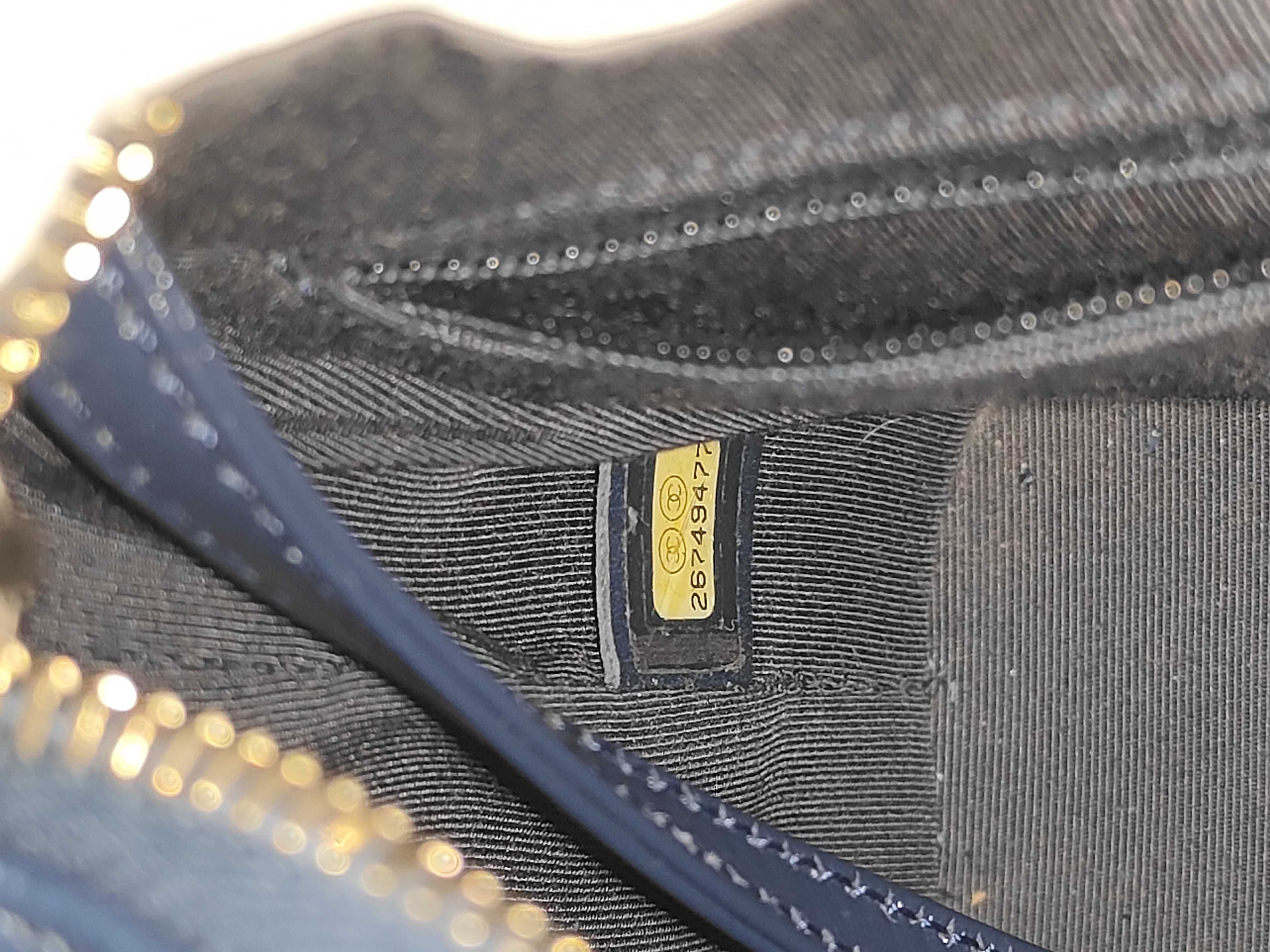 Gabrielle Shoulder Bag, Navy — view 9