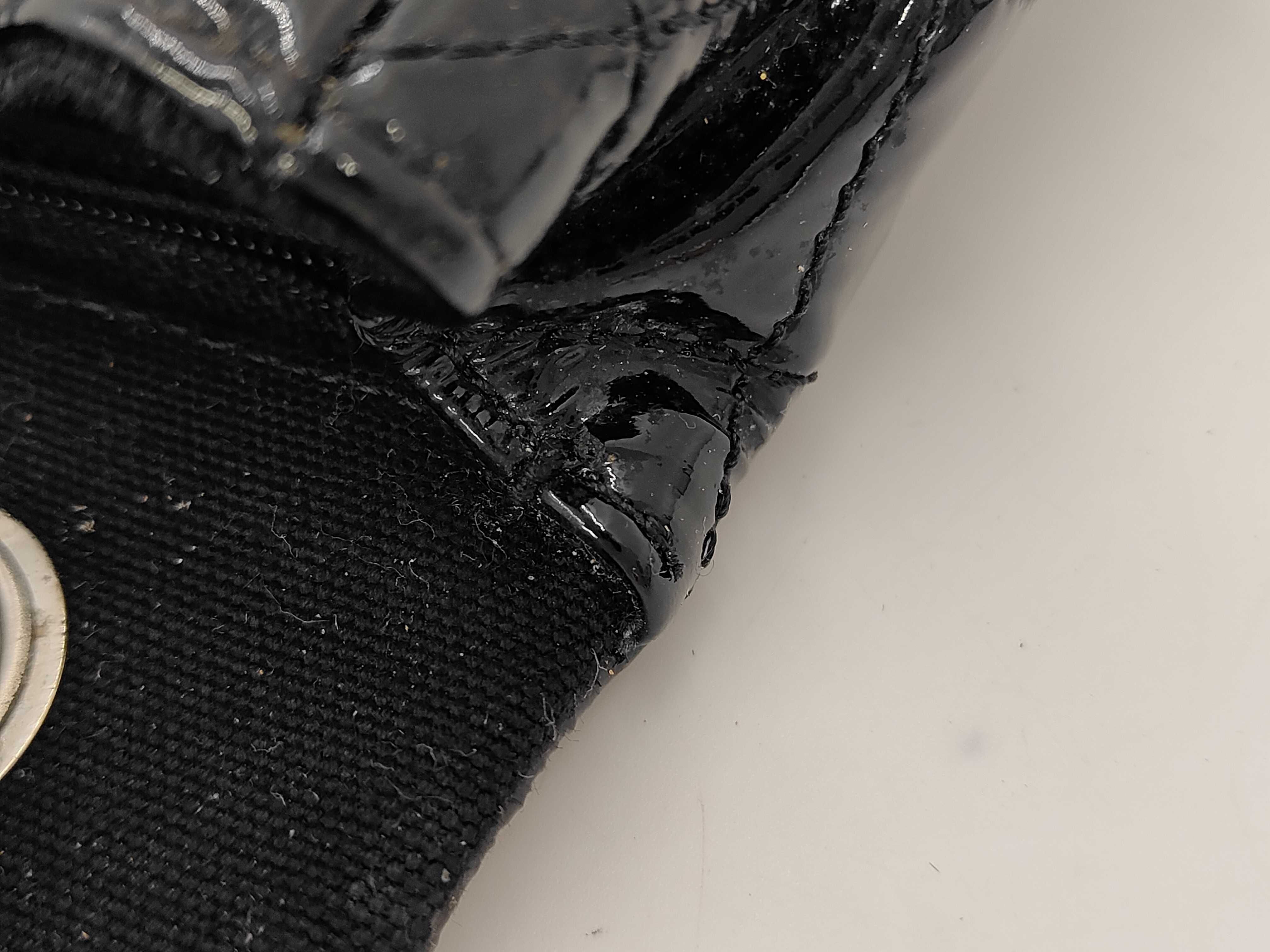 Enamel CHANEL Mesh x Patent Leather Matelasse Tote Bag — view 13