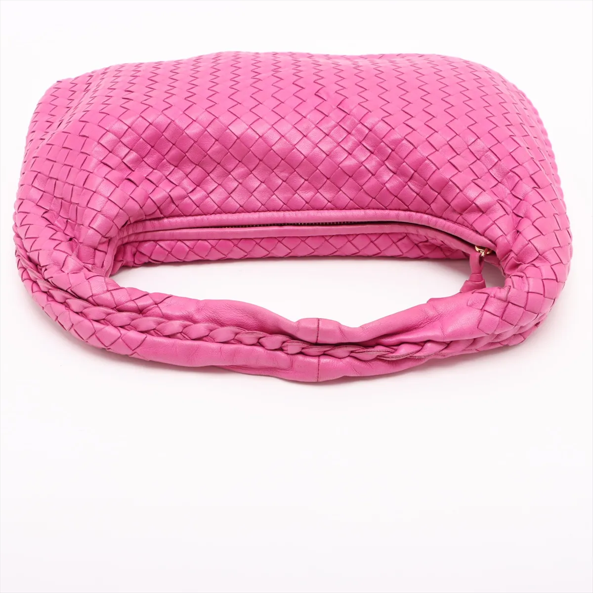 Intrecciato Hobo Leather Shoulder Bag Pink 115653 — view 5