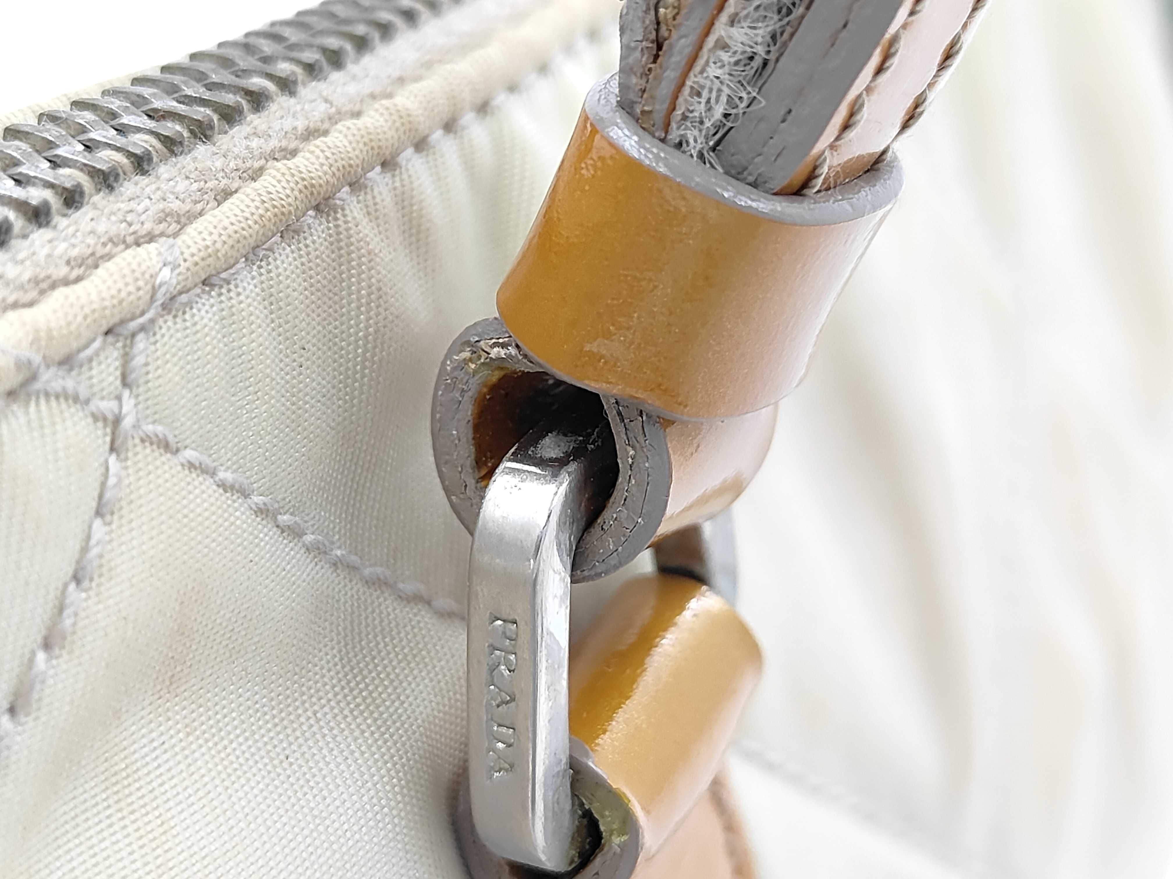 Nylon Quilted Handbag, Beige Shoulder Bag — view 3