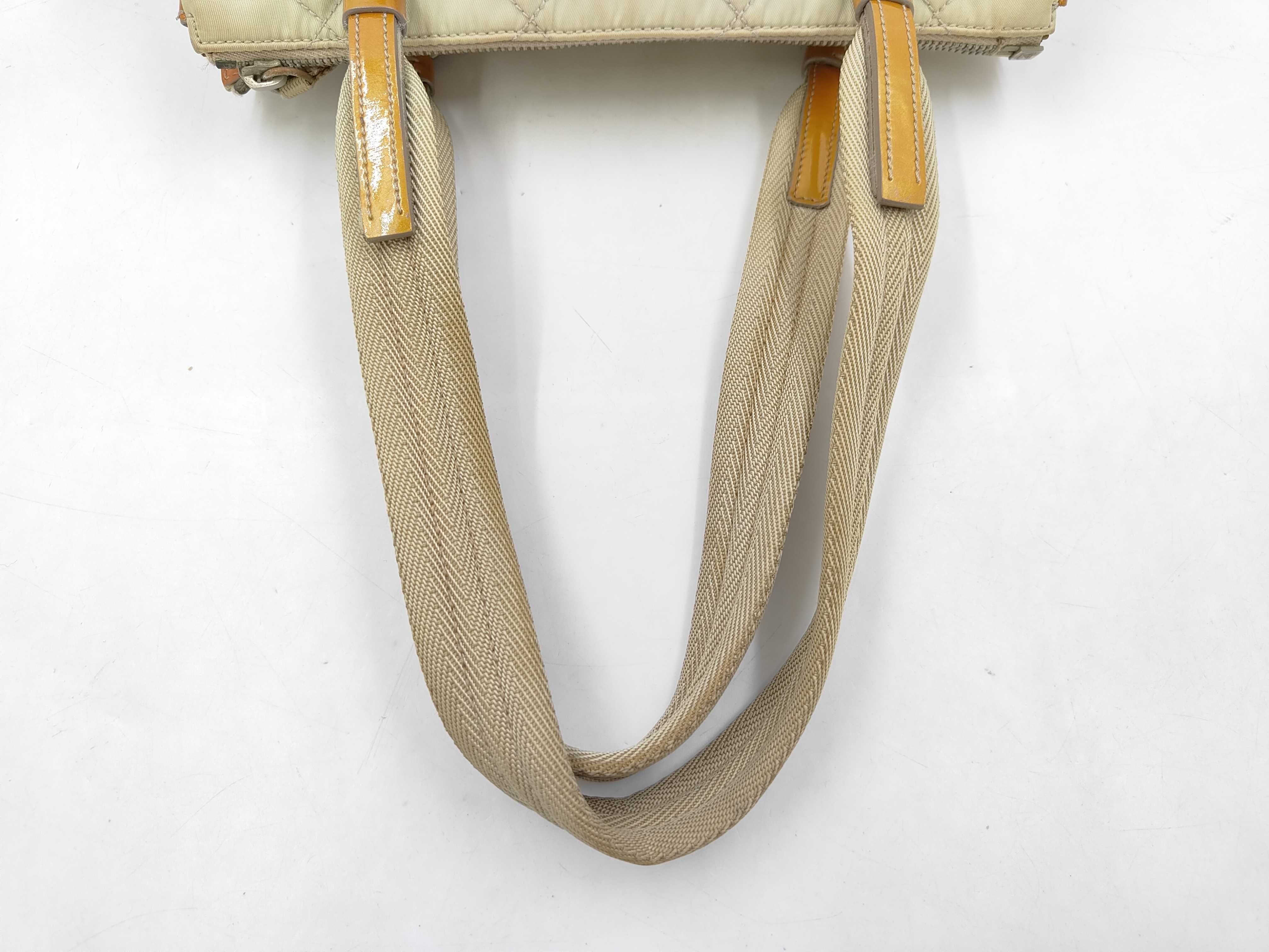 Nylon Quilted Handbag, Beige Shoulder Bag — view 8