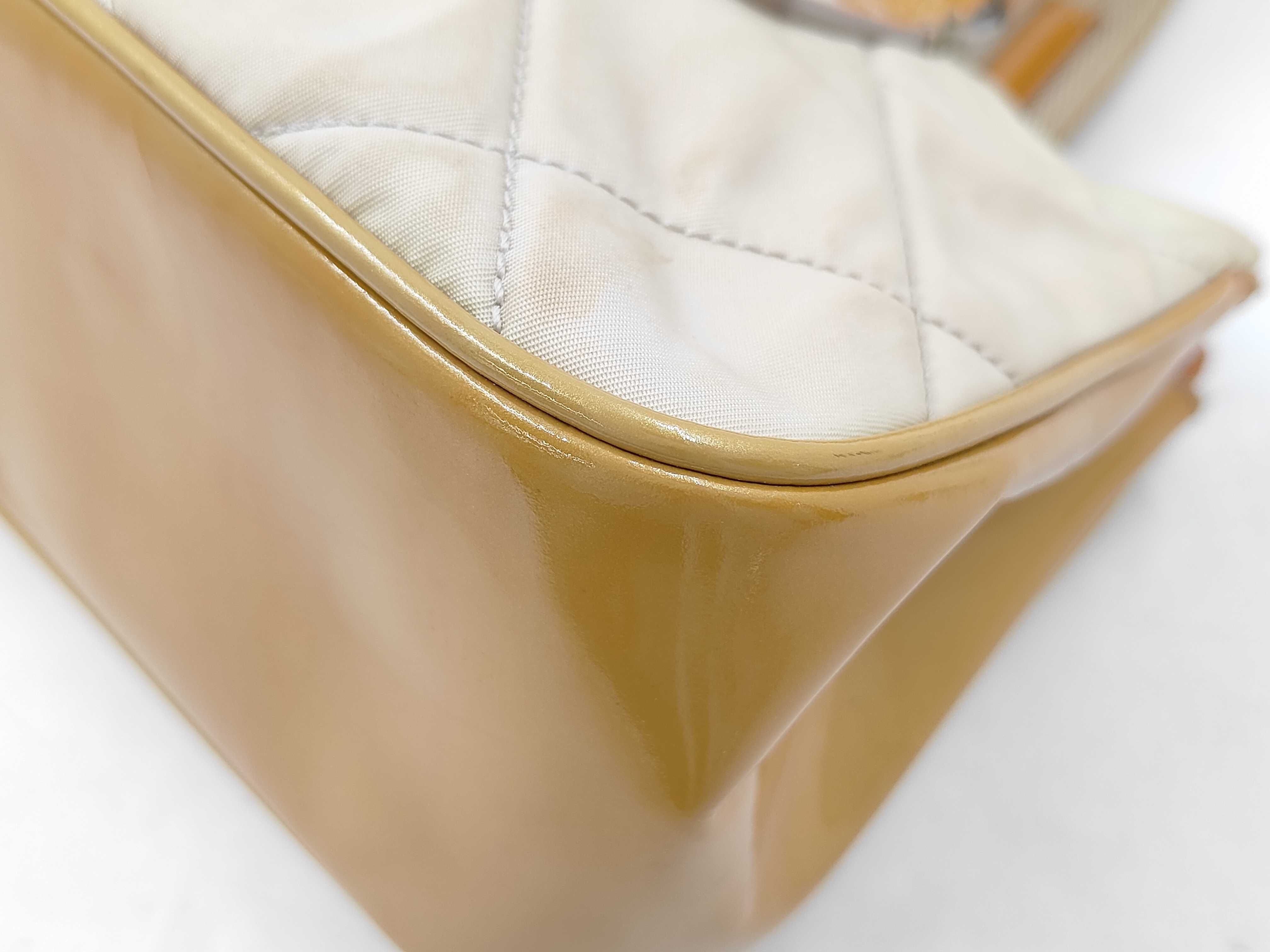 Nylon Quilted Handbag, Beige Shoulder Bag — view 9
