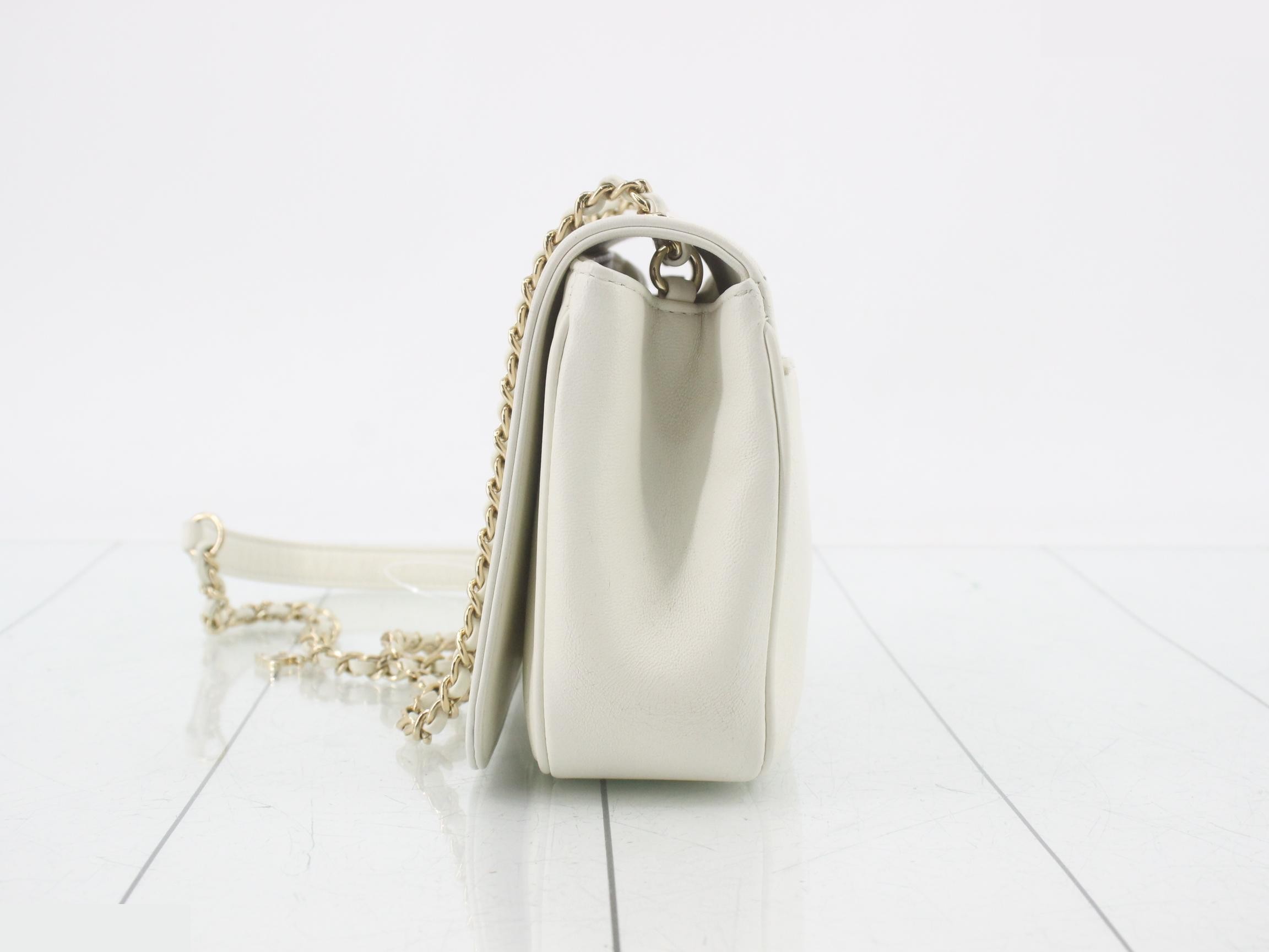 Lambskin Deca Coco Chain Shoulder Bag, with sticker and card. — view 3