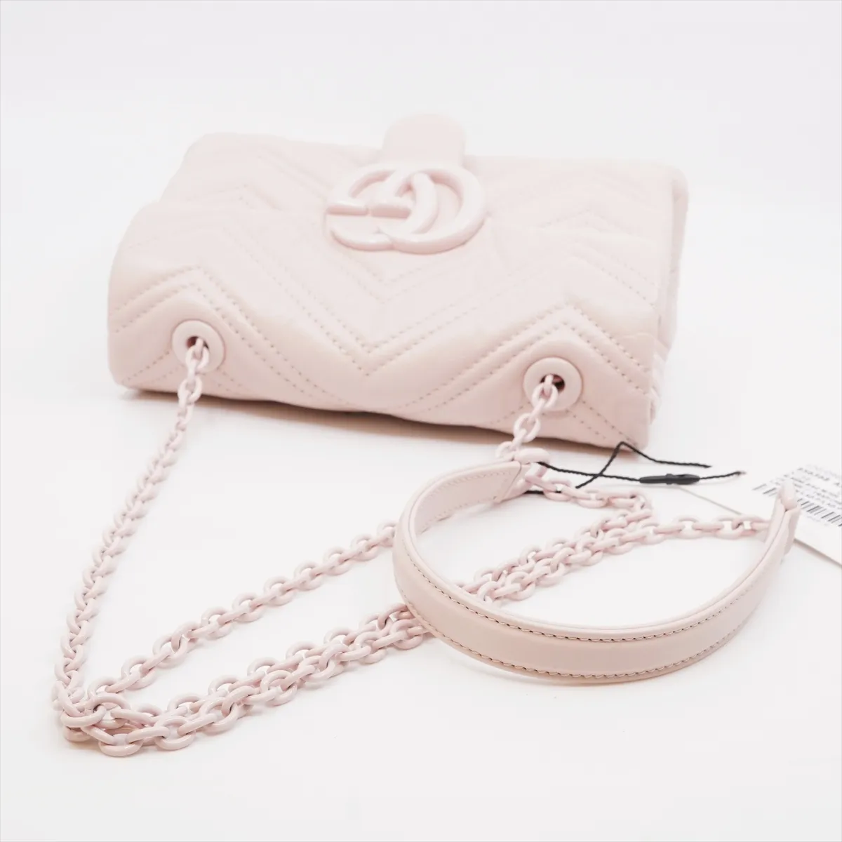 GG Marmont Leather Chain Shoulder Bag Pink 856368-AAFS1-5734 Pink hardware Storage bag included — view 5