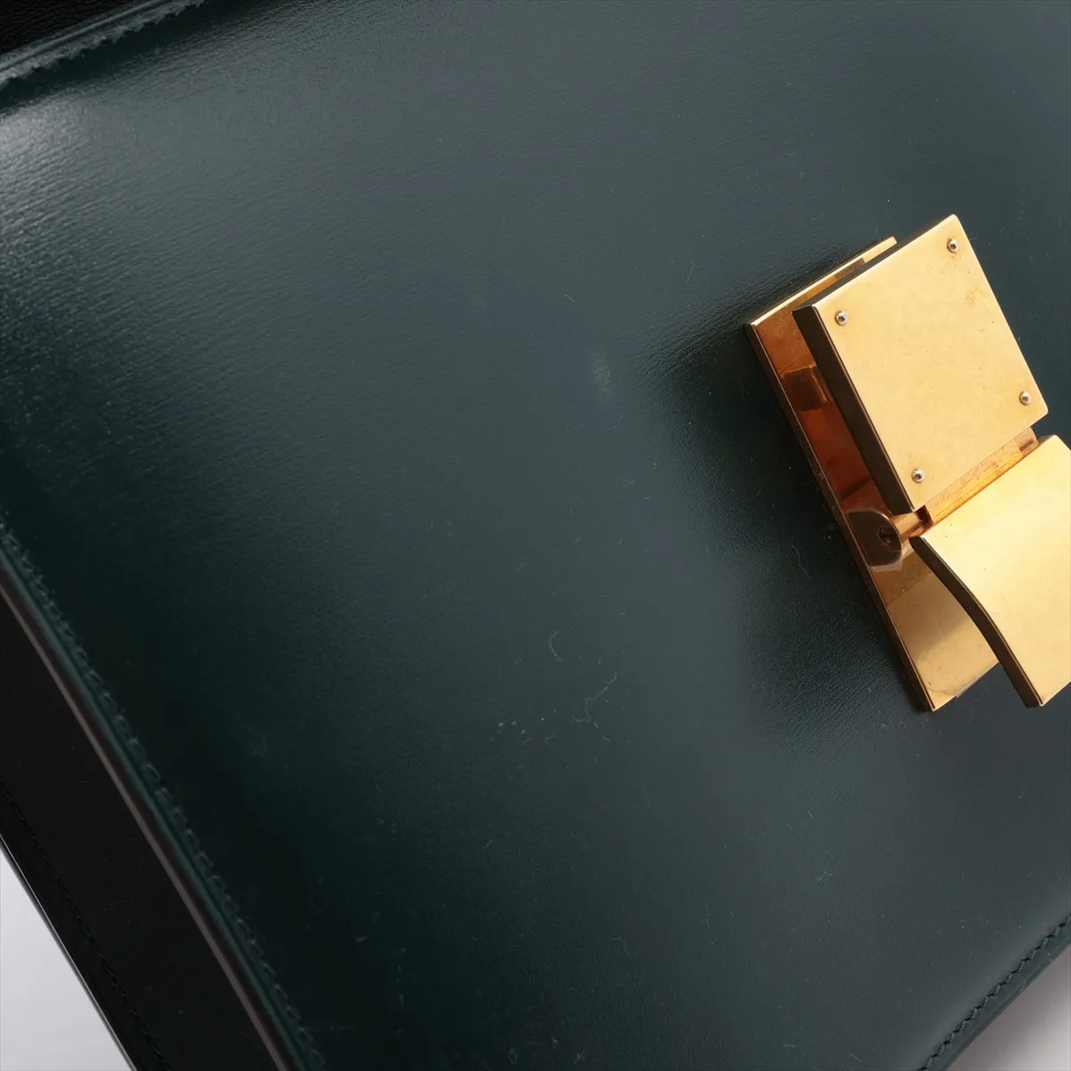Classic Box Leather Shoulder Bag Green — view 12