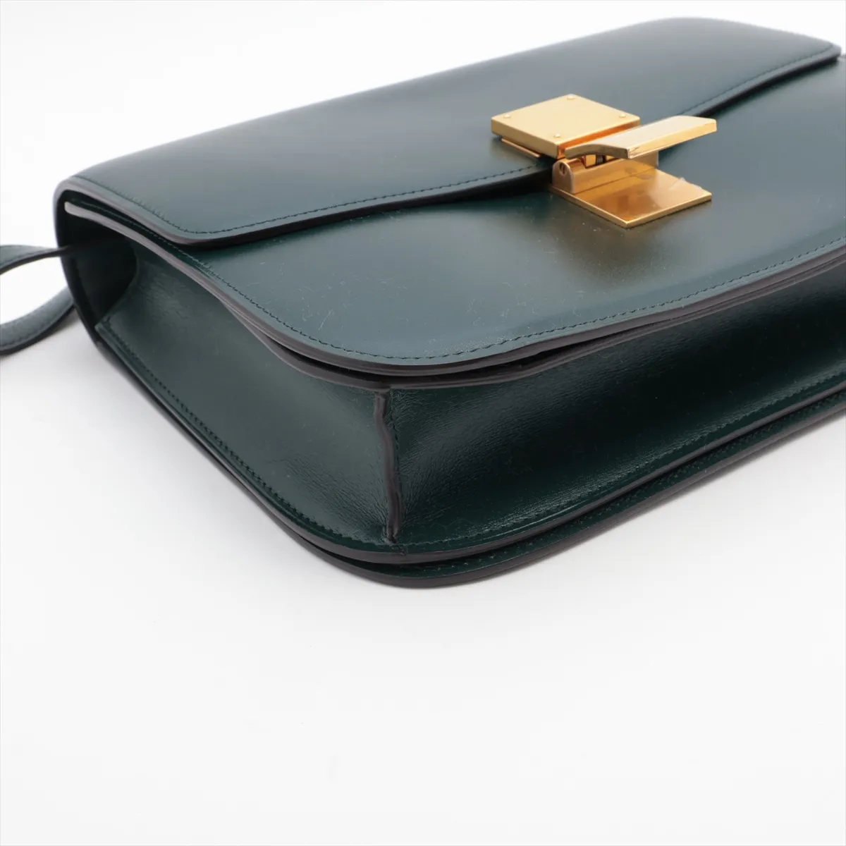 Classic Box Leather Shoulder Bag Green — view 4
