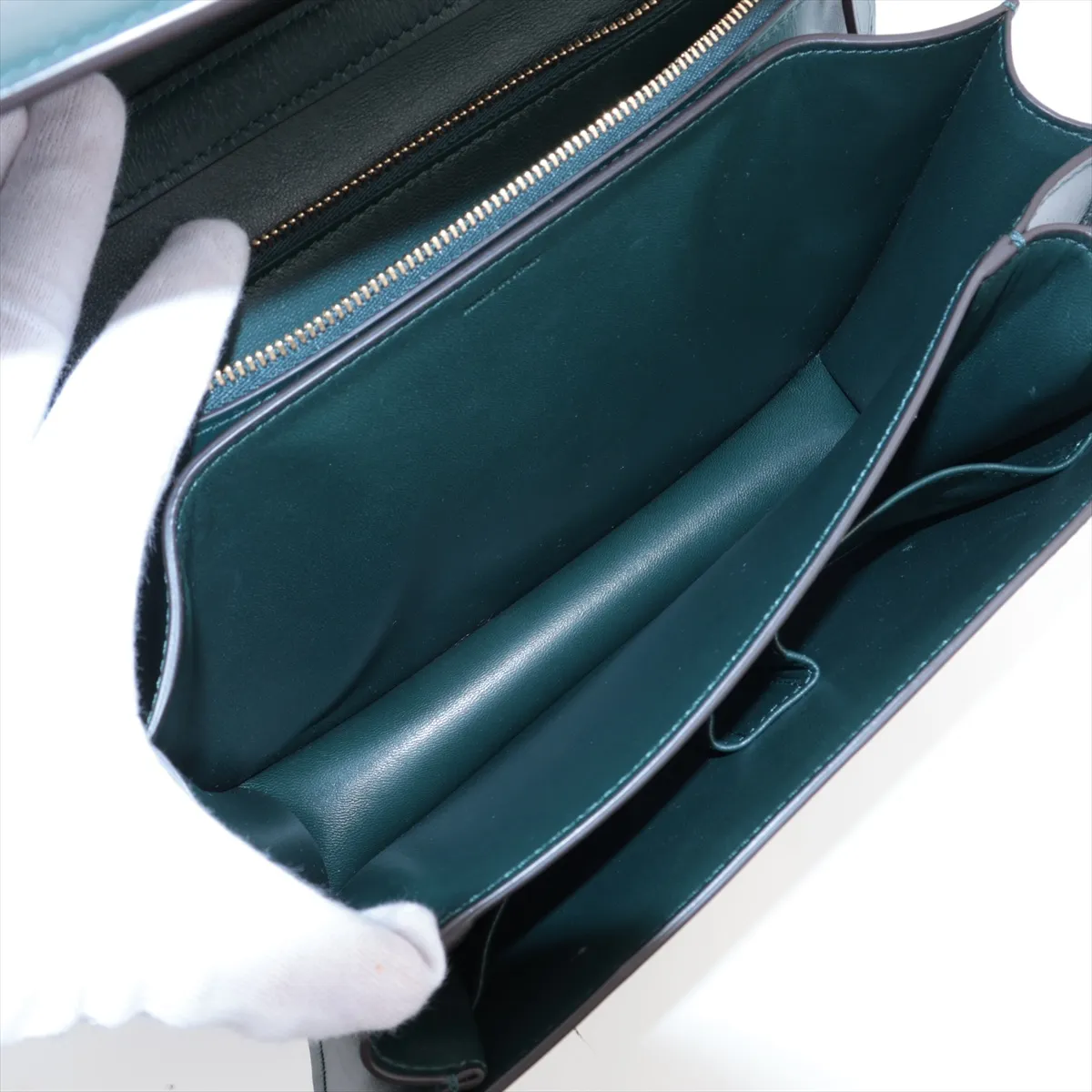 Classic Box Leather Shoulder Bag Green — view 6
