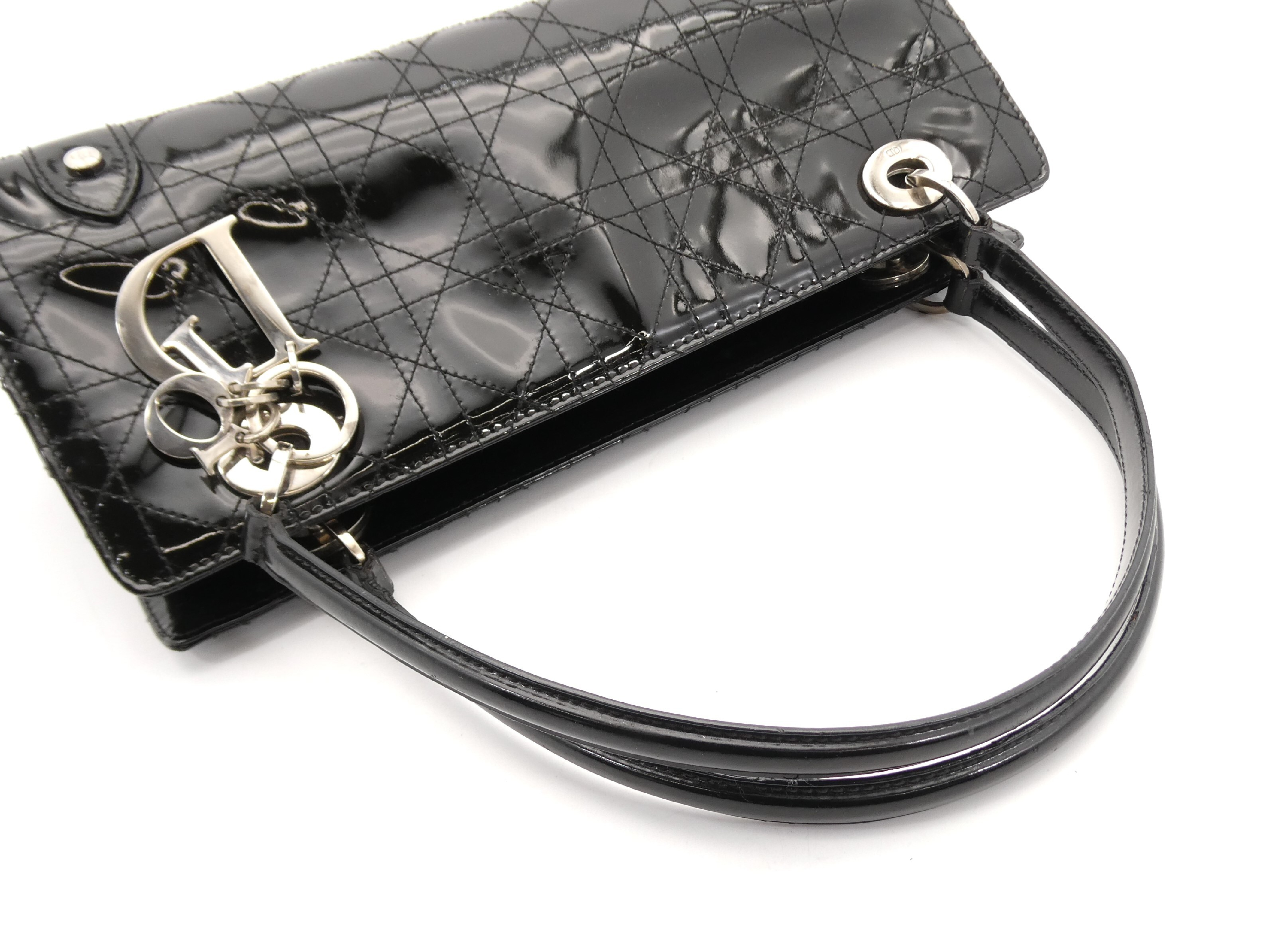 Lady Dior Cannage Enamel Handbag — view 6