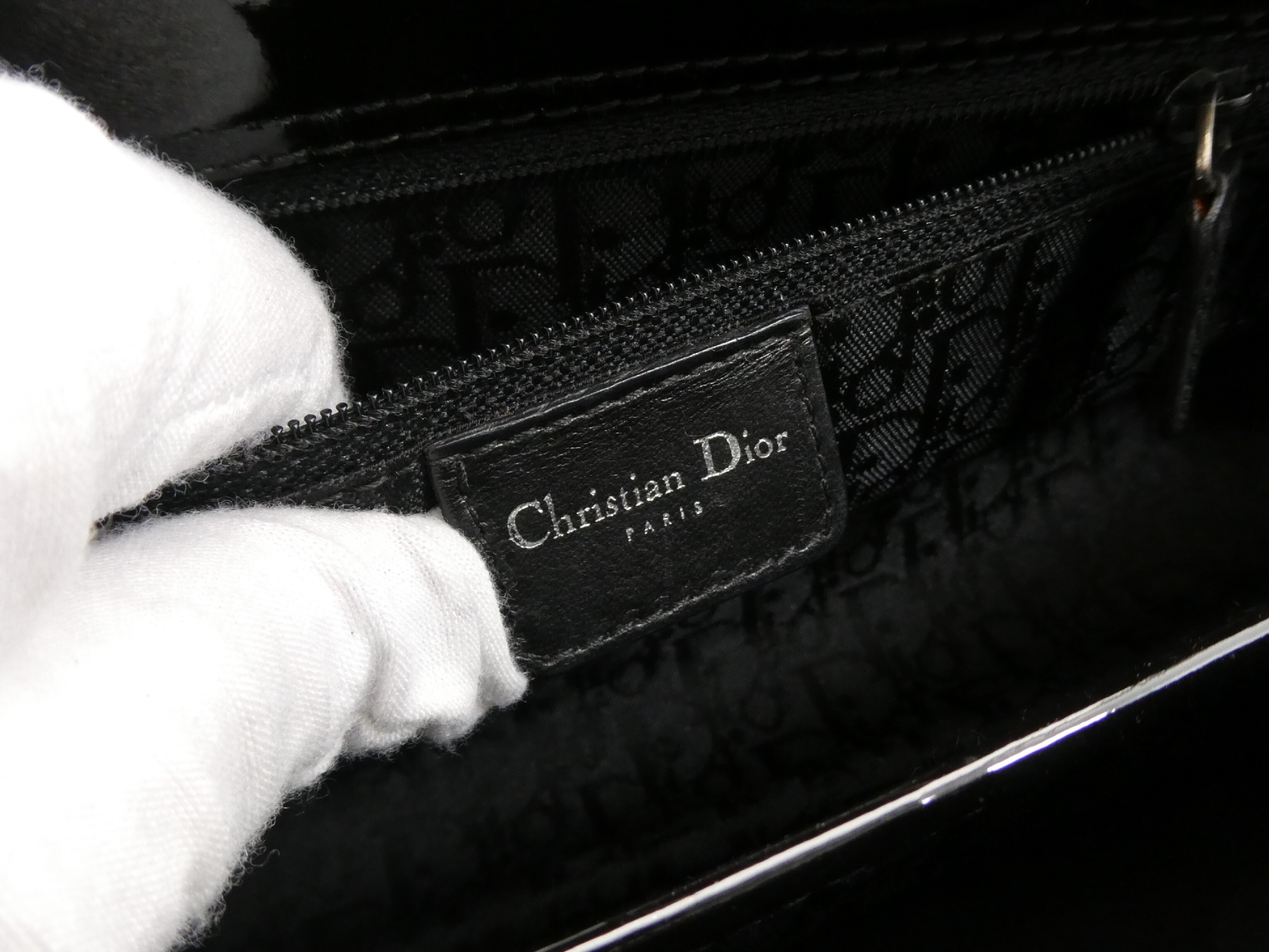 Lady Dior Cannage Enamel Handbag — view 8