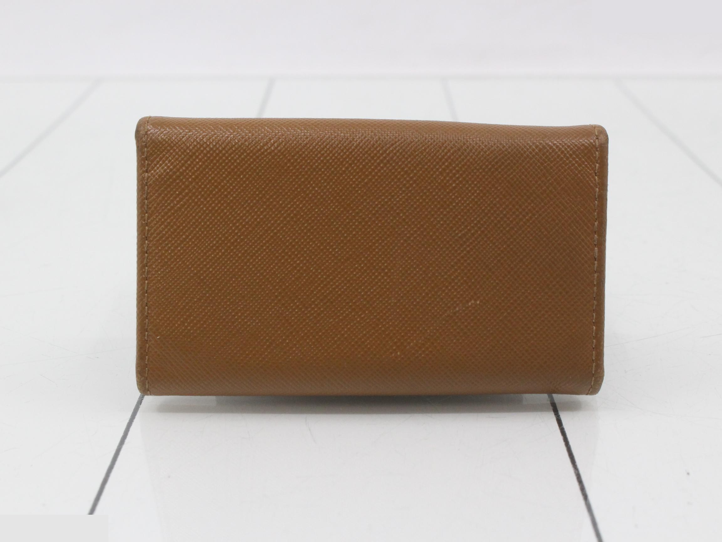 Saffiano Logo 6-Key Case, Brown — view 2