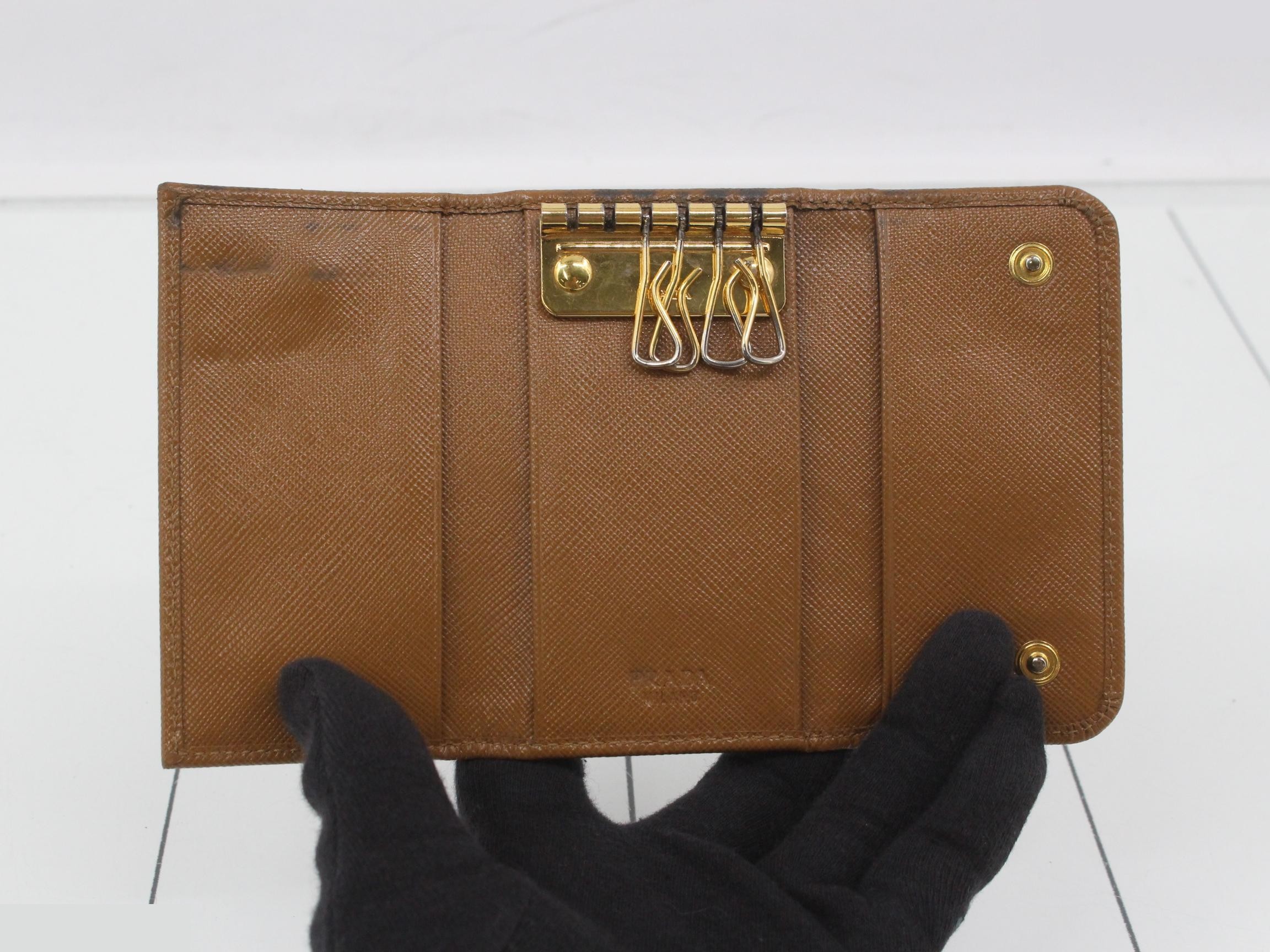 Saffiano Logo 6-Key Case, Brown — view 4