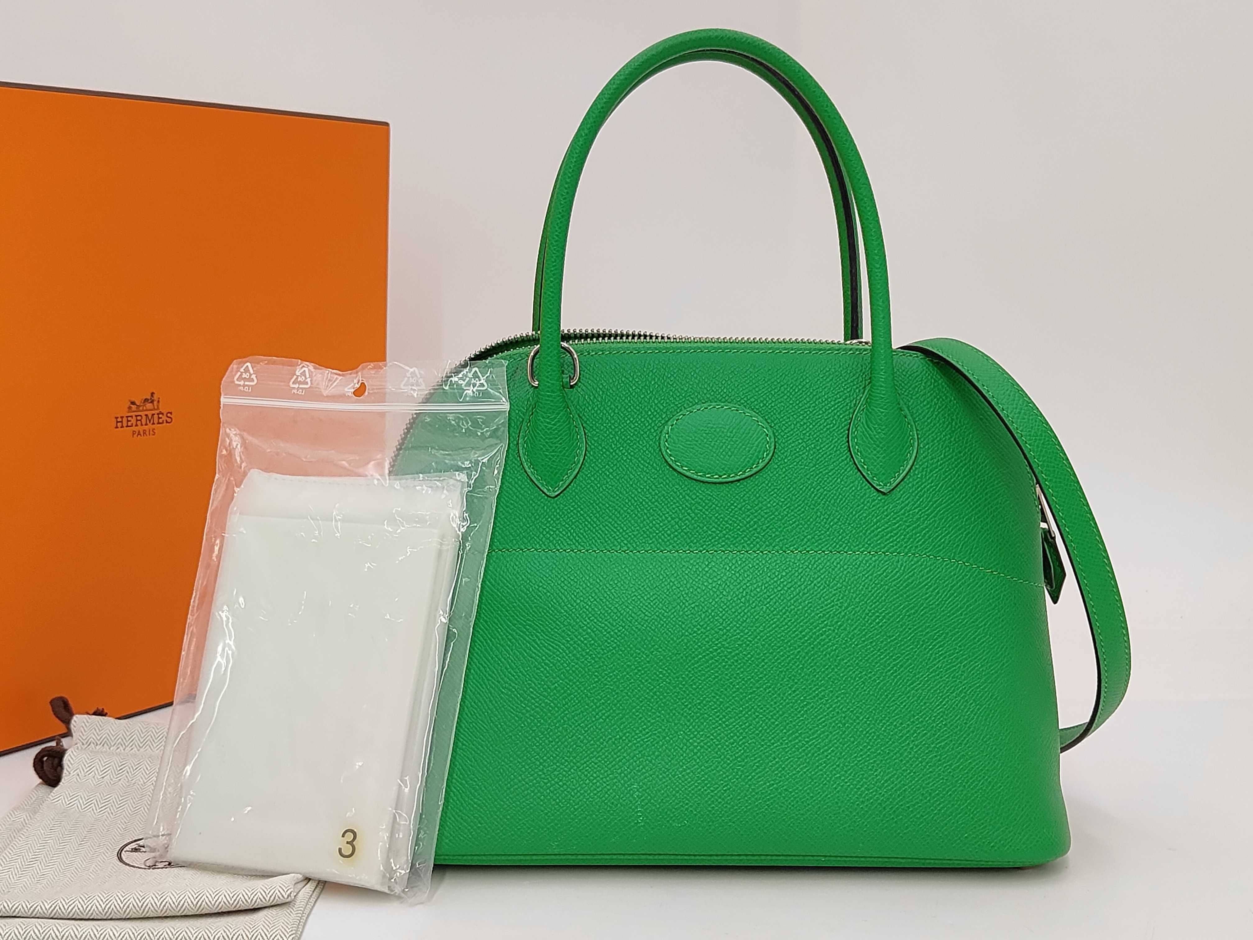 Bolide 27 Epson Silver hardware Green R engraved ST/with rain cover Handbag