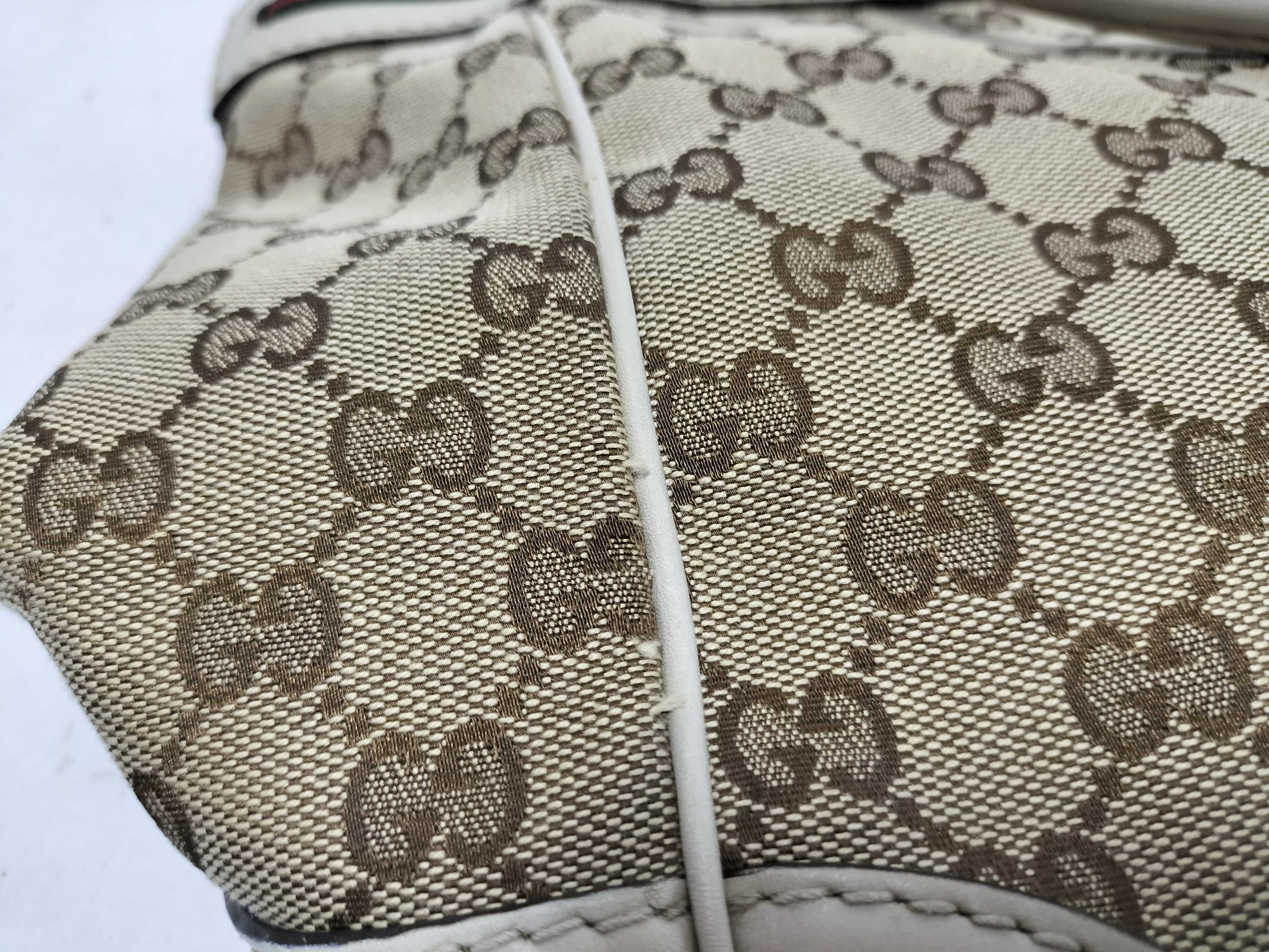 GG Canvas 257061 GG Canvas Sherry Line Tote Bag Beige White Tote Bag Handbag — view 13