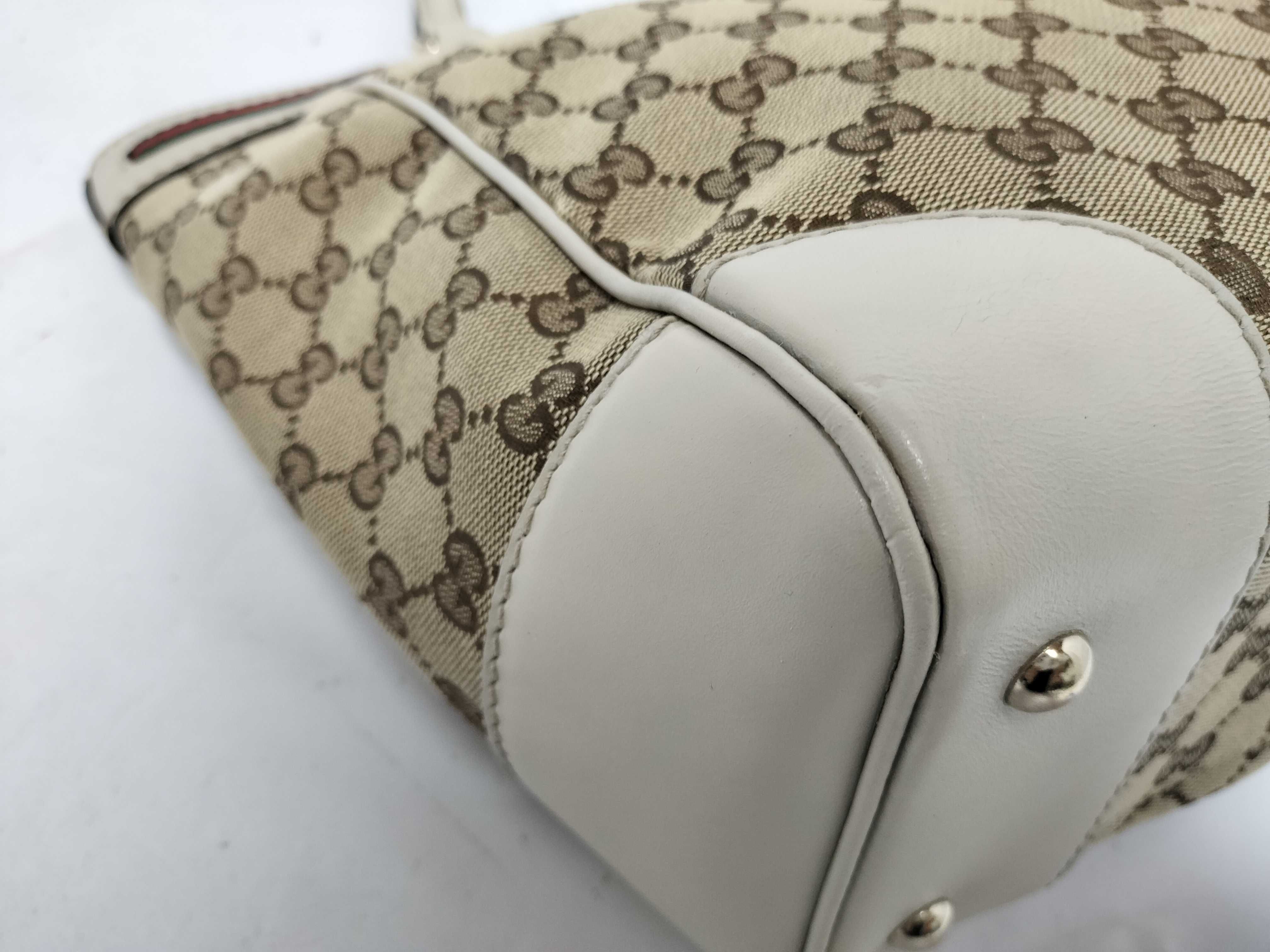 GG Canvas 257061 GG Canvas Sherry Line Tote Bag Beige White Tote Bag Handbag — view 7