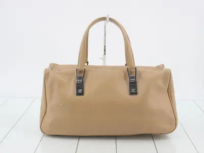 Handbag, beige, silver, lambskin