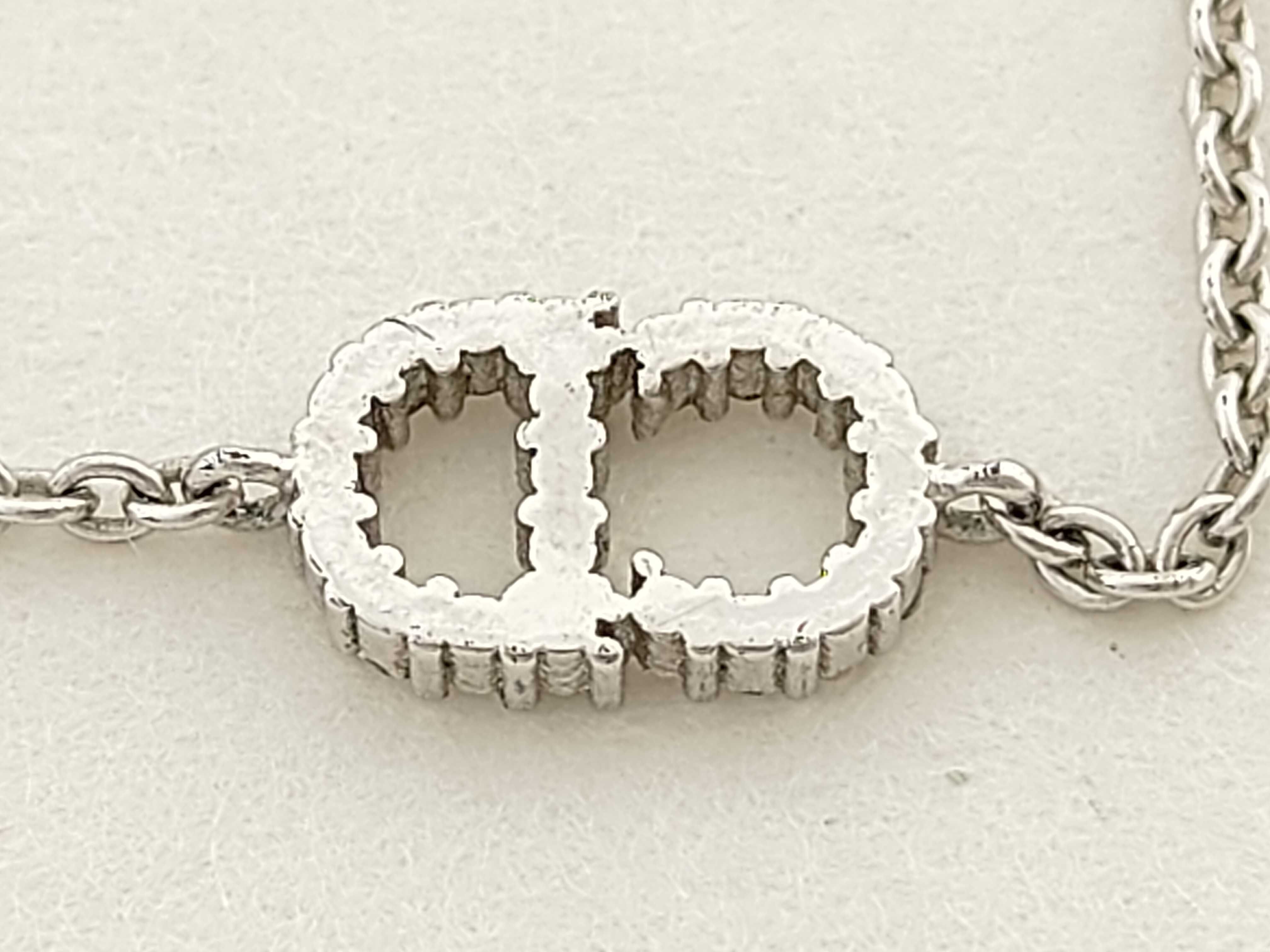 CD Logo Rhinestone Silver 2.1g Bracelet/Bangle — view 3