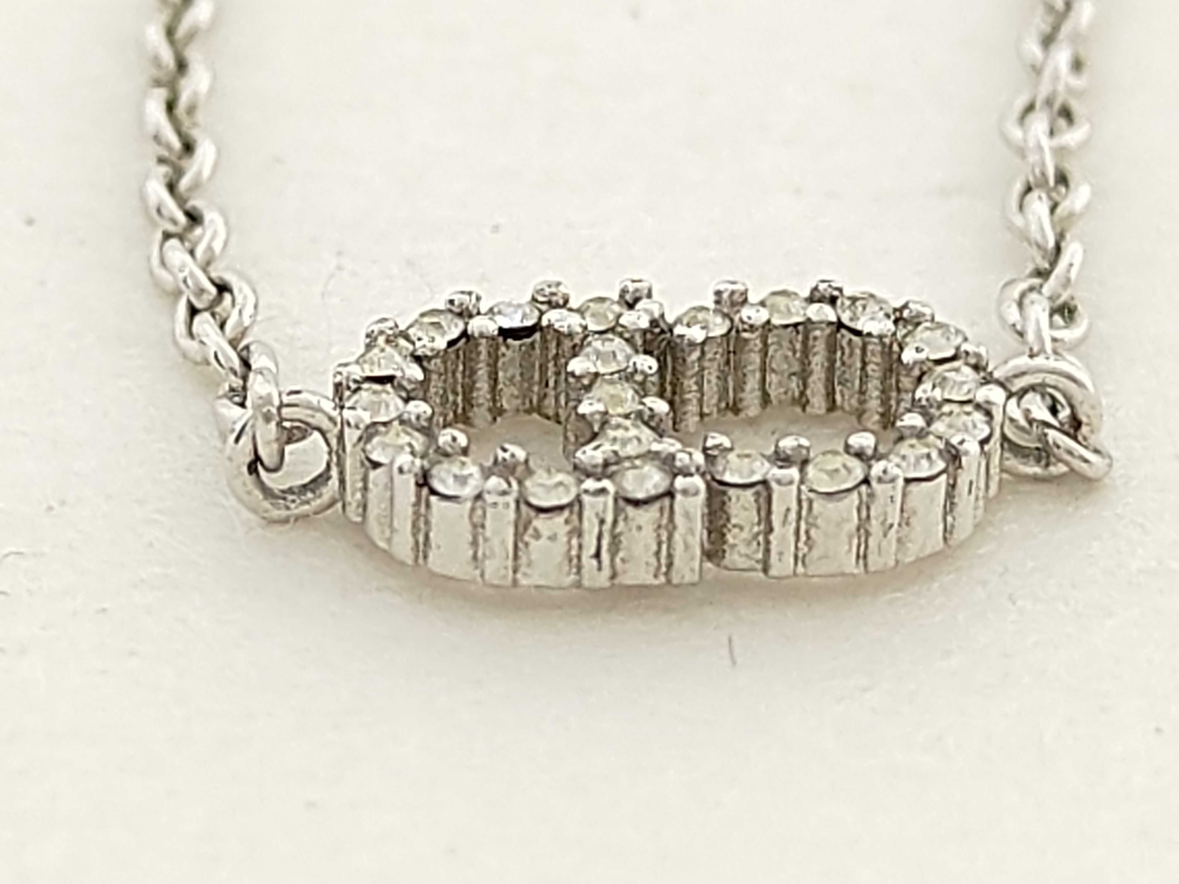 CD Logo Rhinestone Silver 2.1g Bracelet/Bangle — view 7
