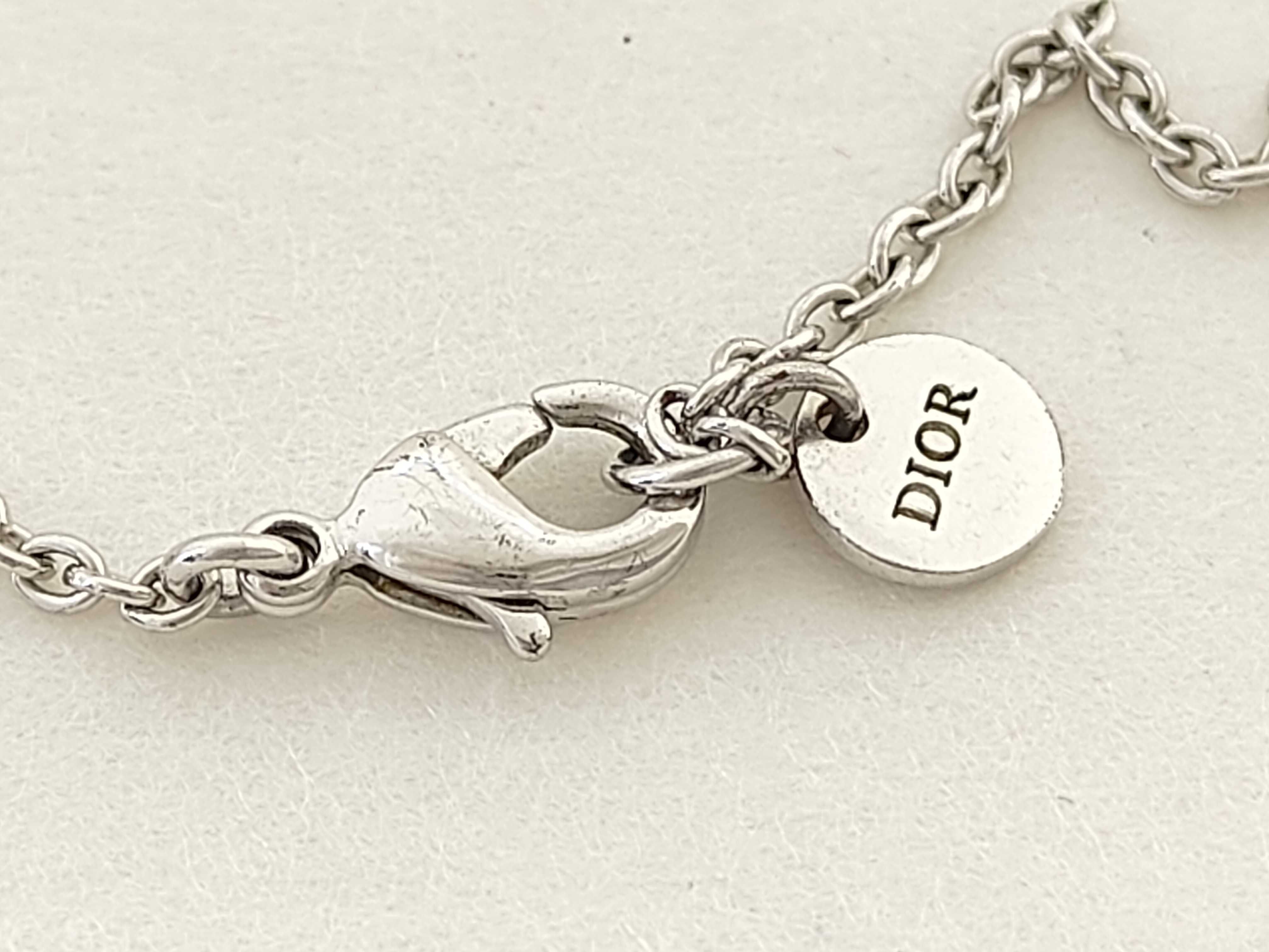 CD Logo Rhinestone Silver 2.1g Bracelet/Bangle — view 8