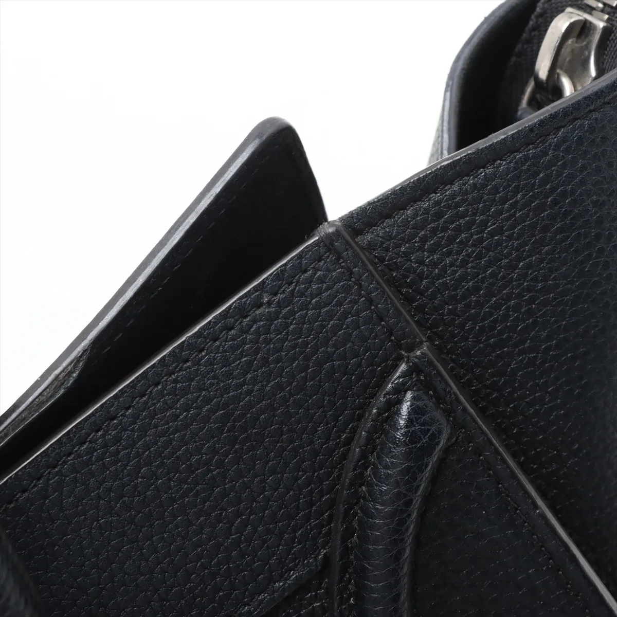 Luggage Micro Shopper Leather Handbag Black — view 13